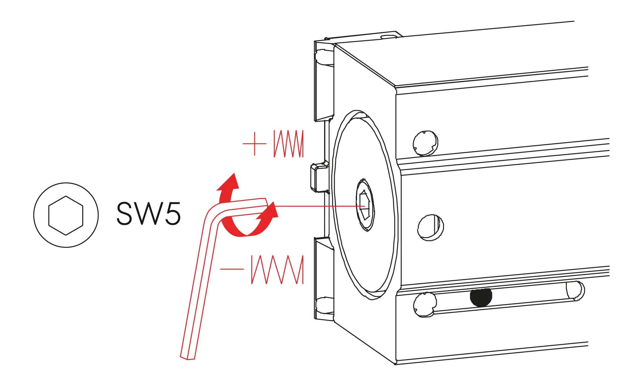 Installation inverted mounting on hinge side DIN L
