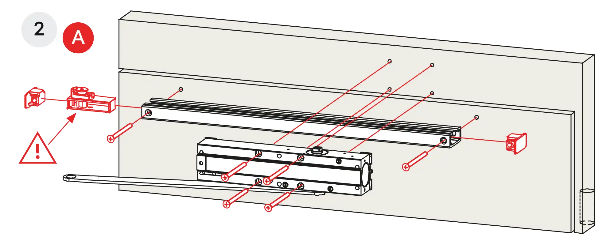 Installation inverted mounting on hinge side DIN L