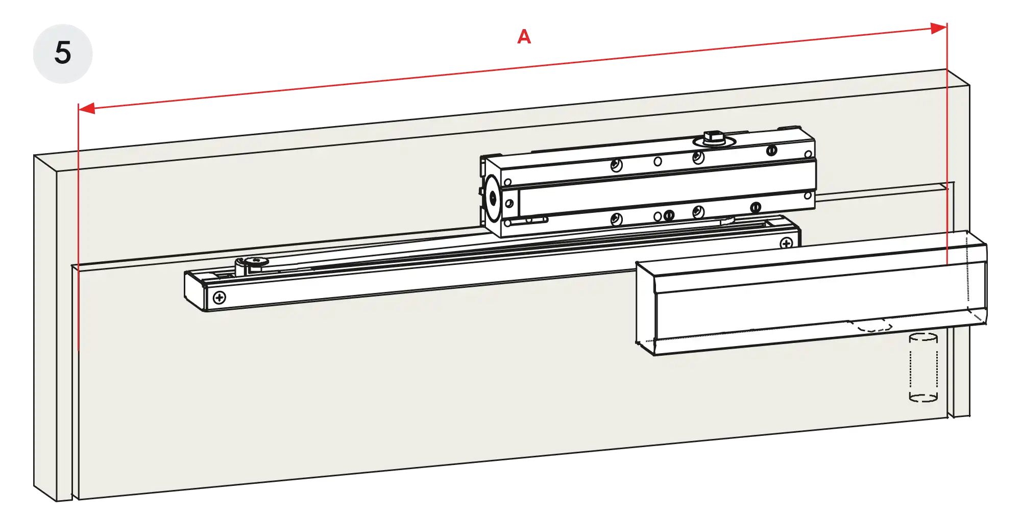 Installation inverted mounting on hinge side DIN L