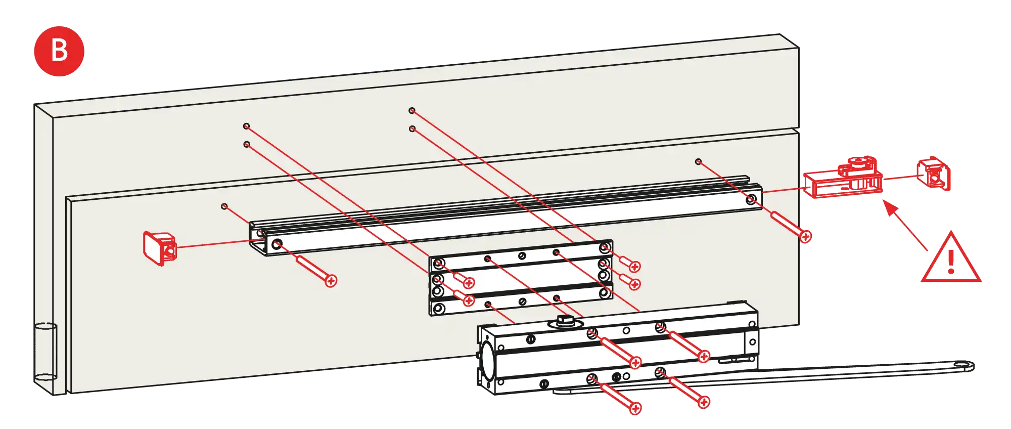 Installation inverted mounting on hinge side DIN R