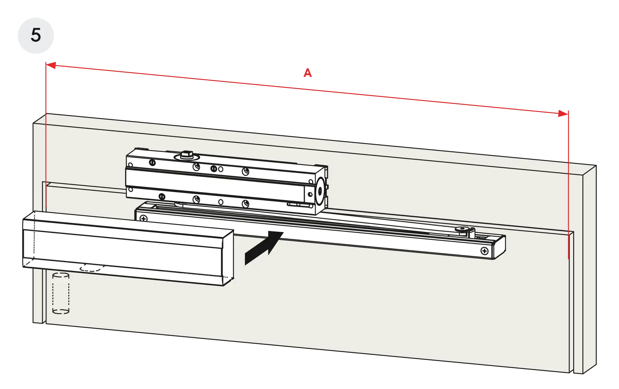 Installation inverted mounting on hinge side DIN R