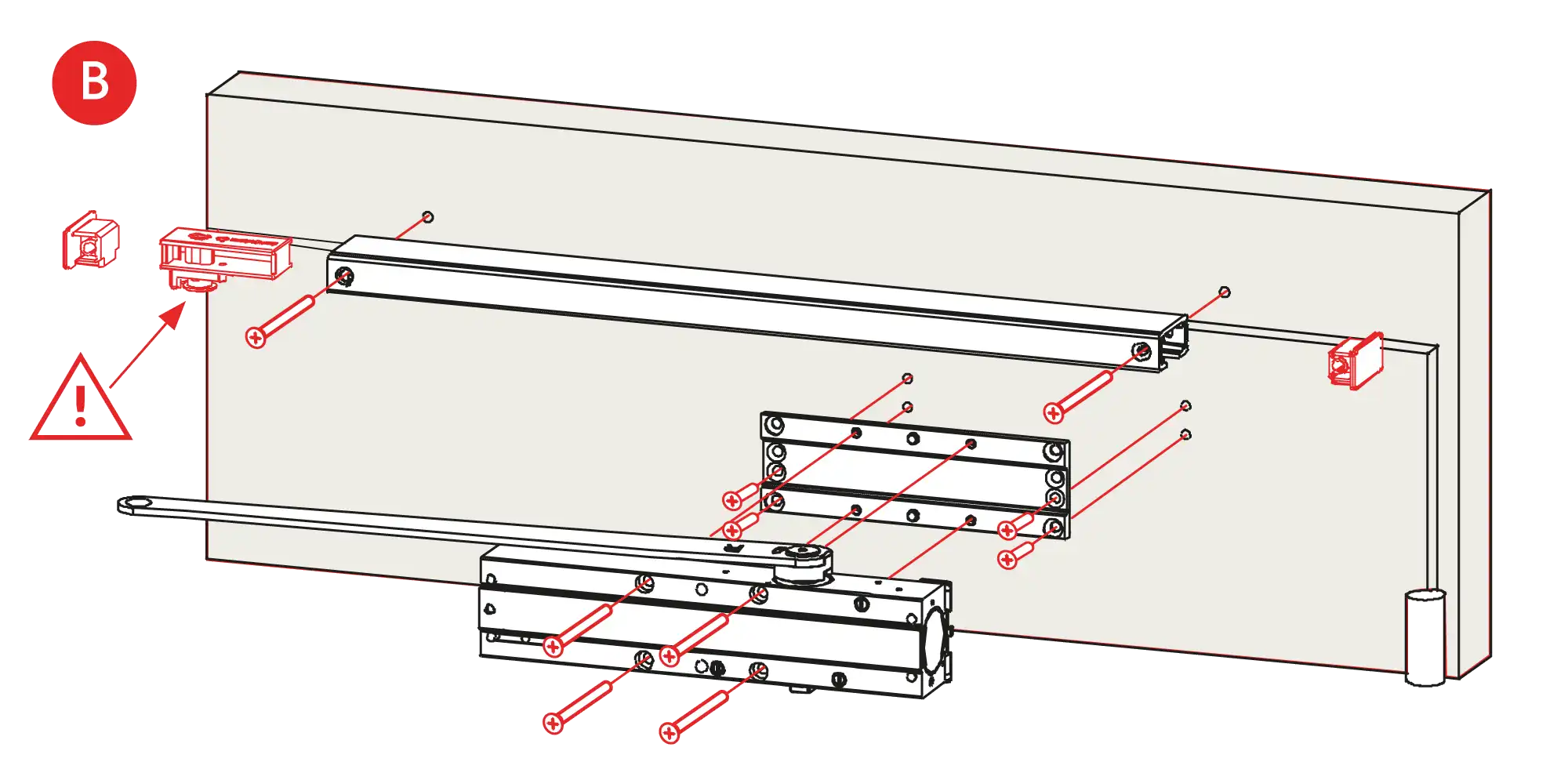 Installation normal mounting right hinge DIN R