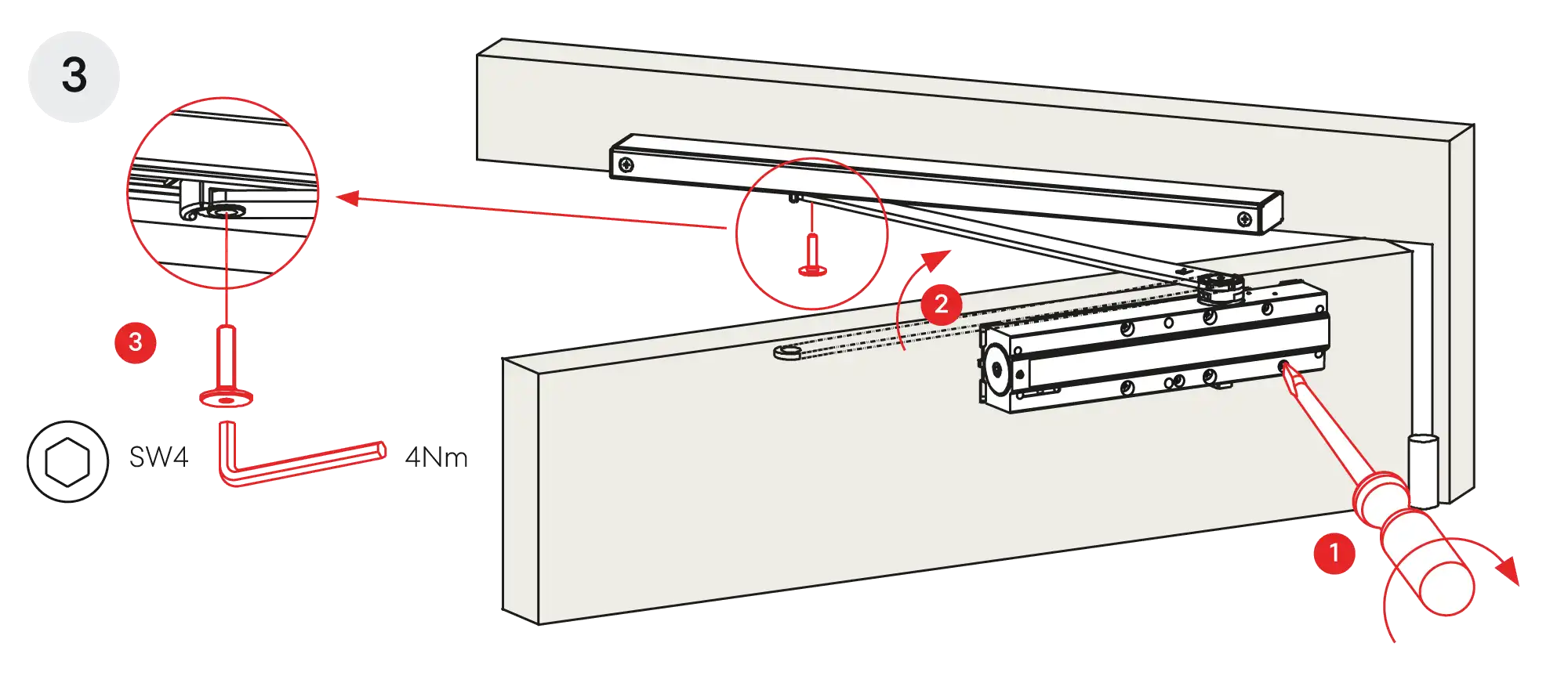 Installation normal mounting right hinge DIN R
