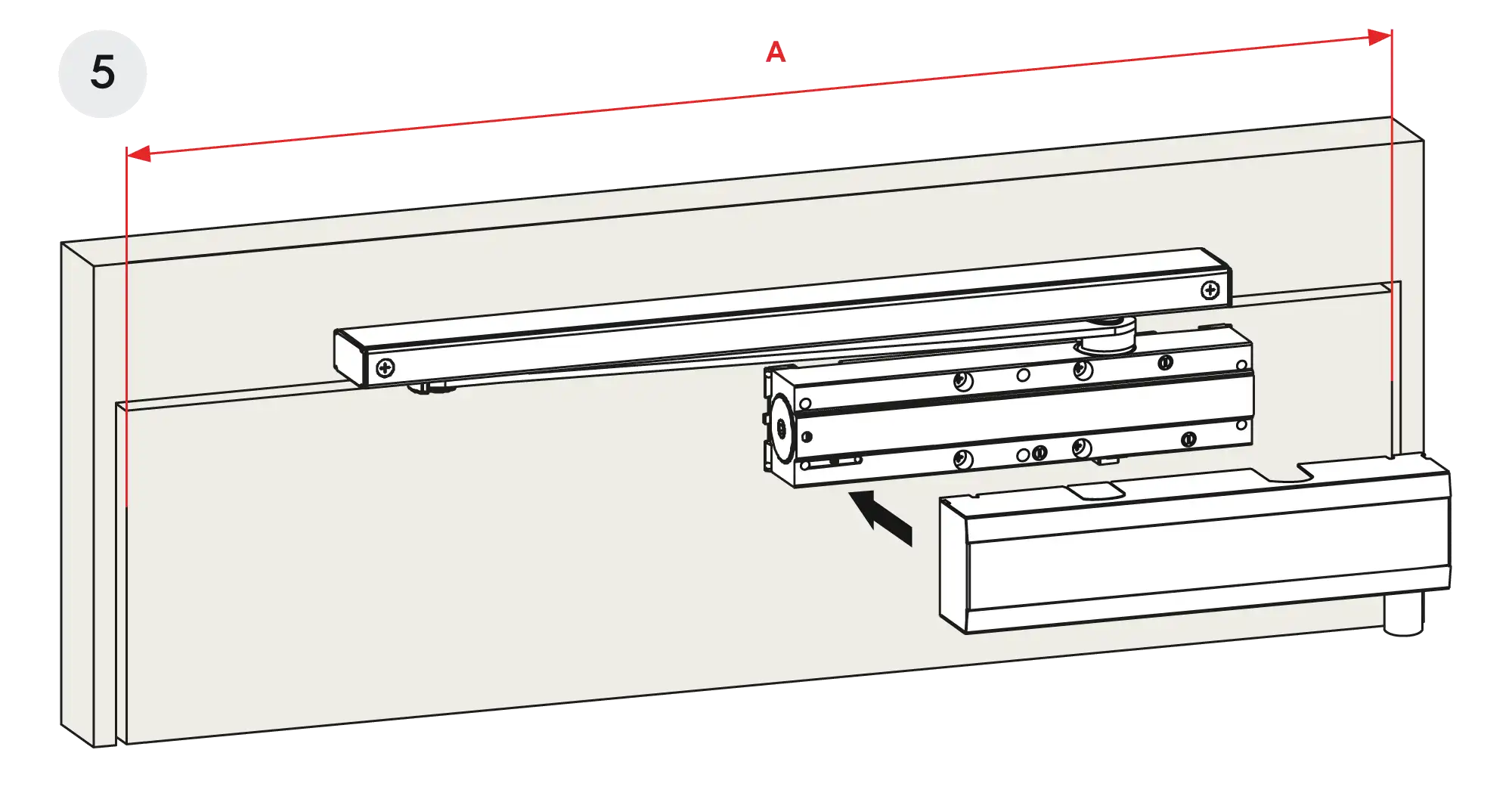 Installation normal mounting right hinge DIN R