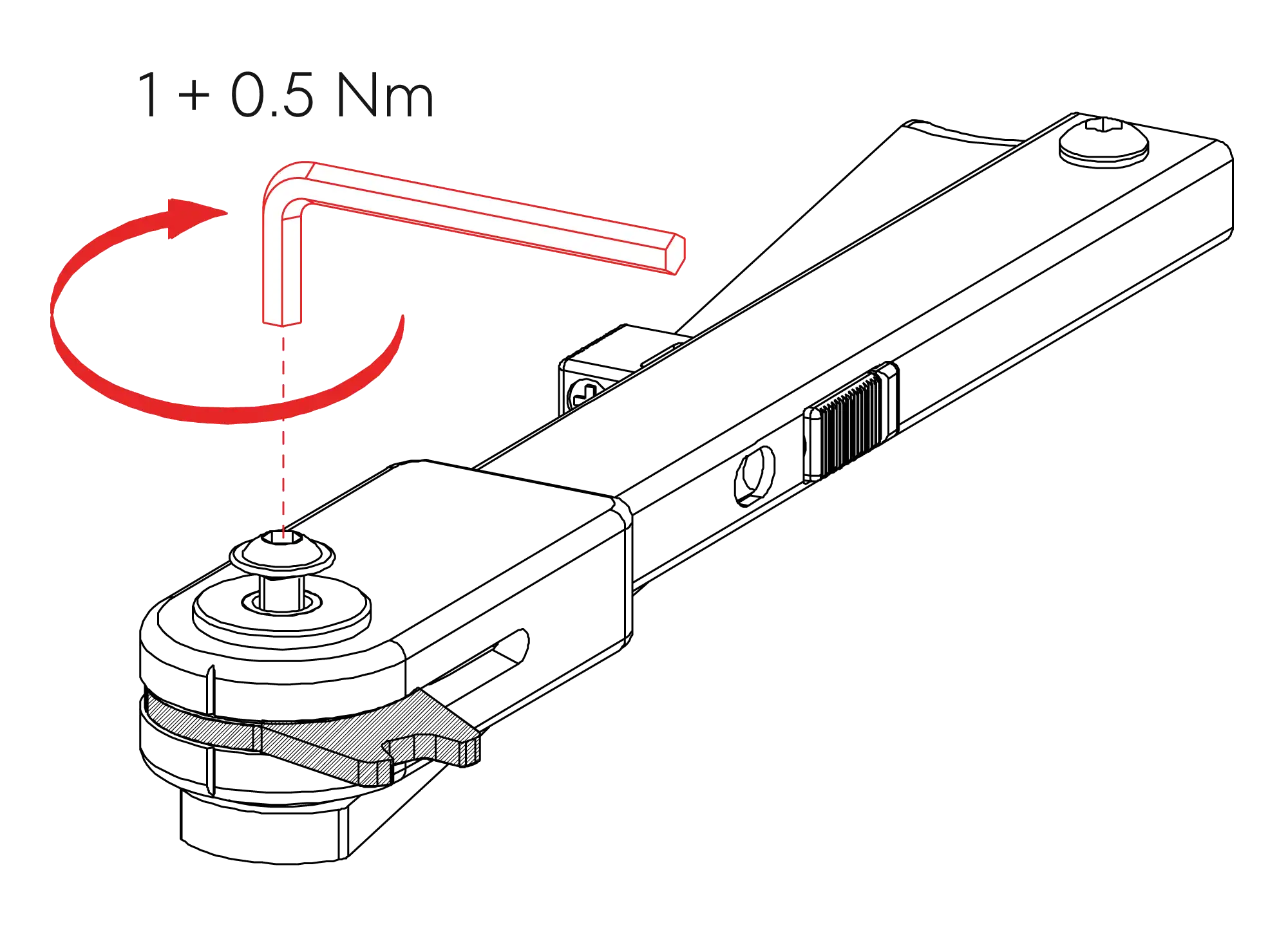 Installation normal mounting left hinge DIN L