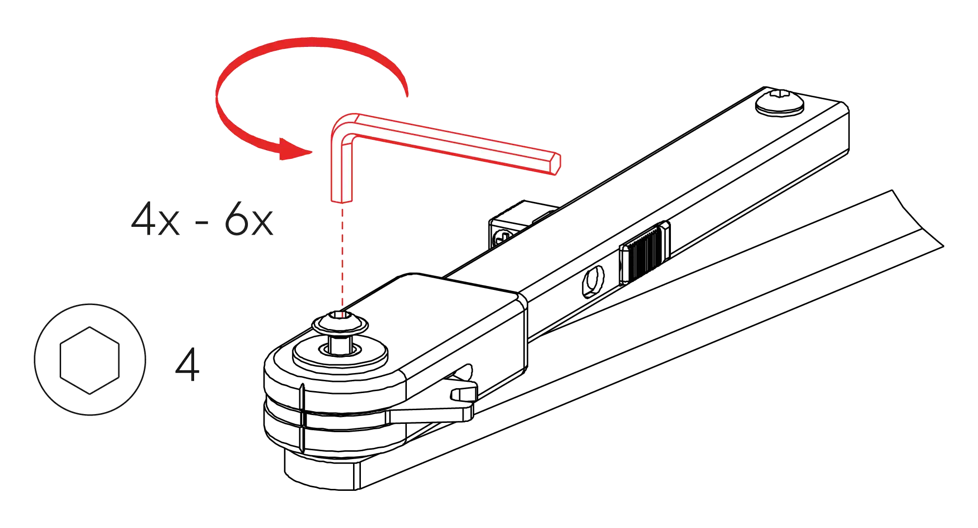 Installation normal mounting right hinge DIN R