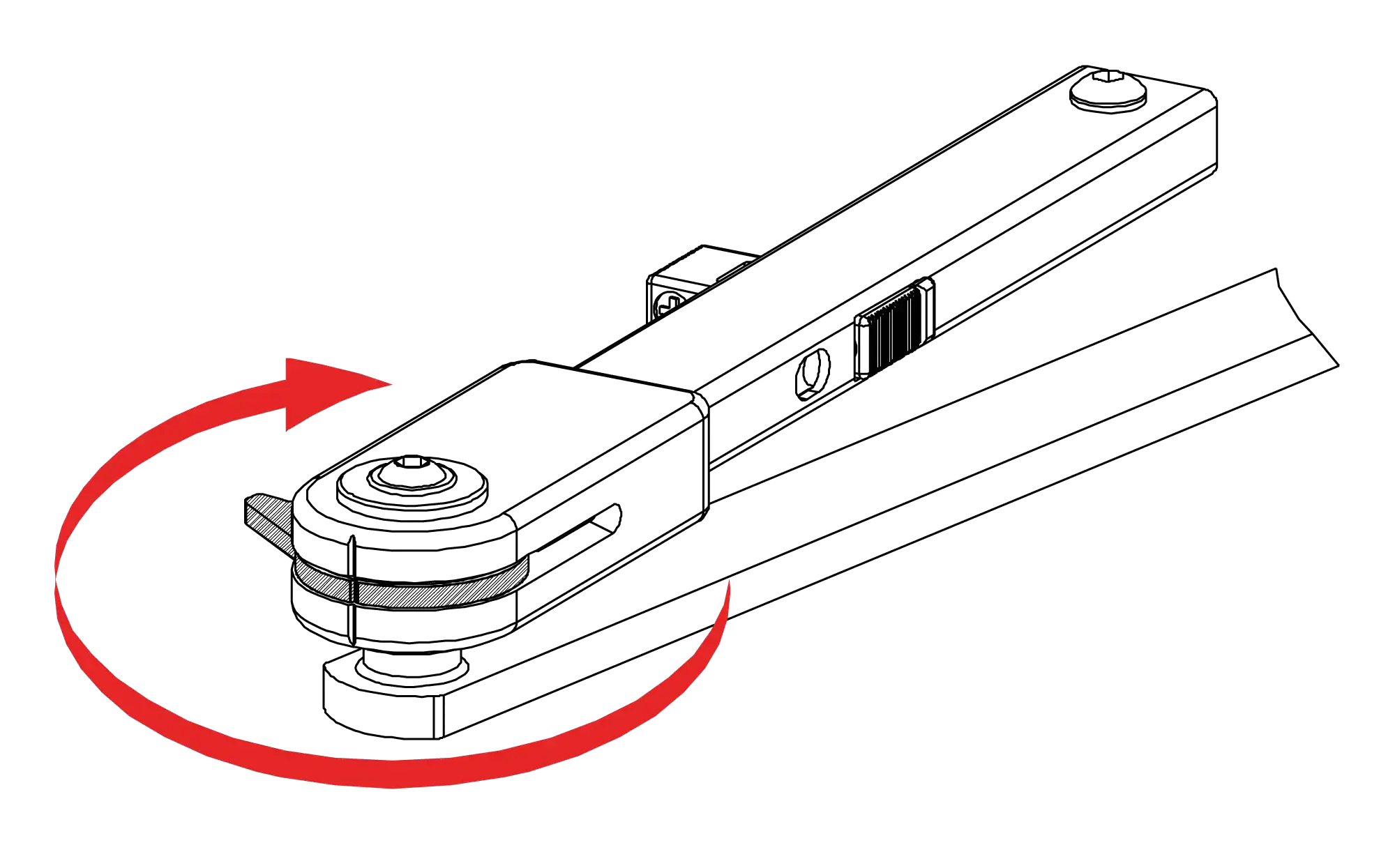 Installation normal mounting right hinge DIN R
