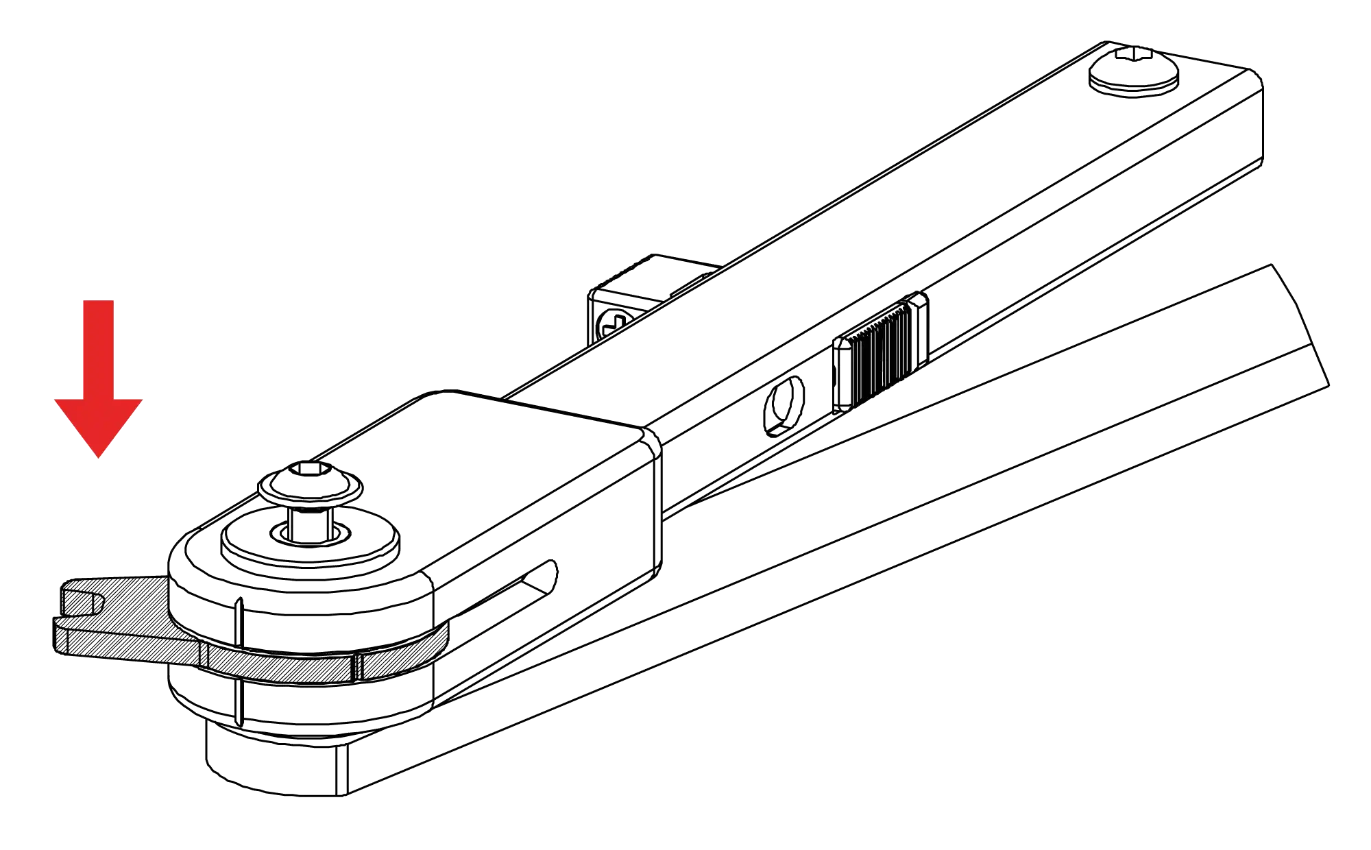 Installation normal mounting right hinge DIN R