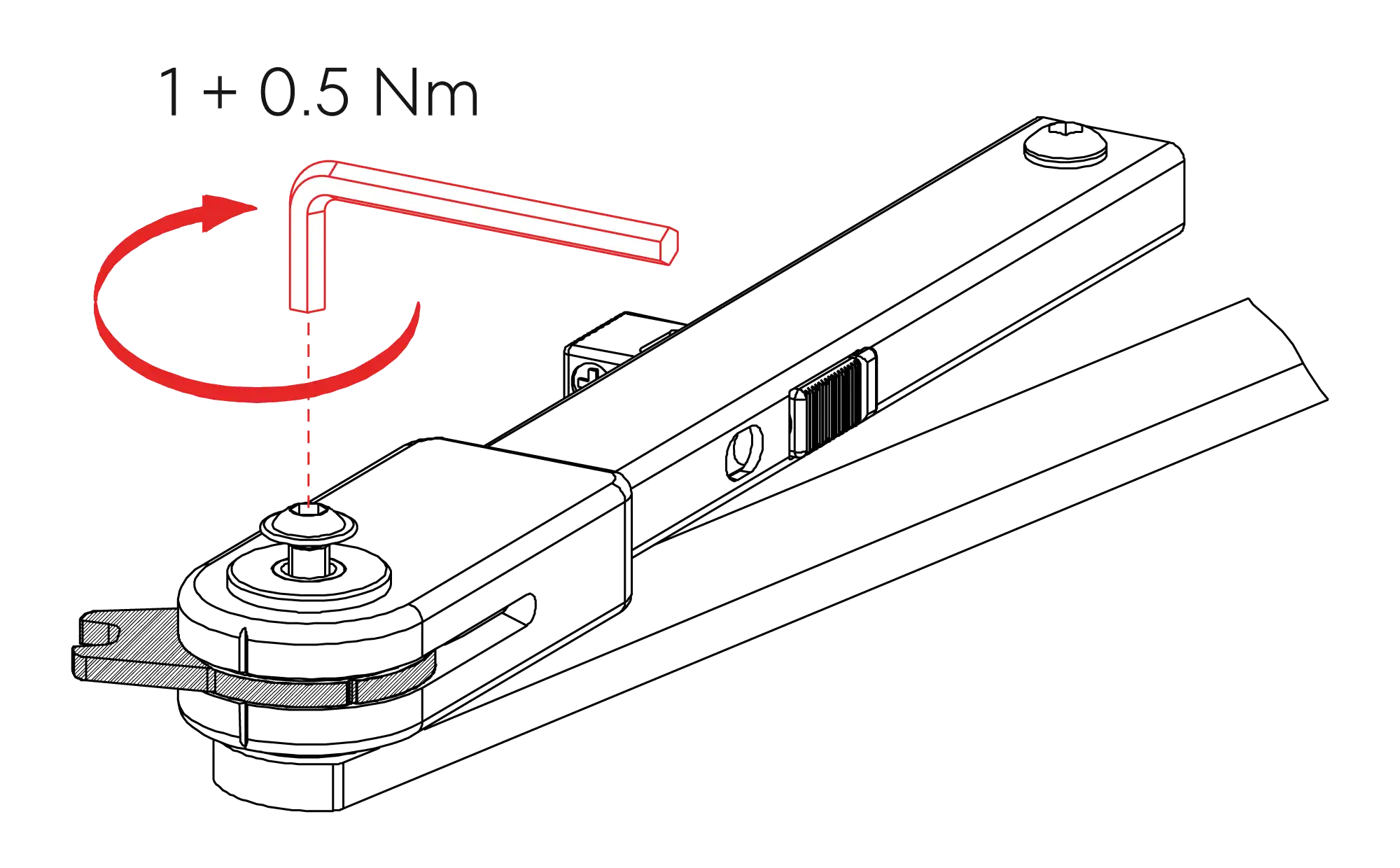 Installation normal mounting right hinge DIN R
