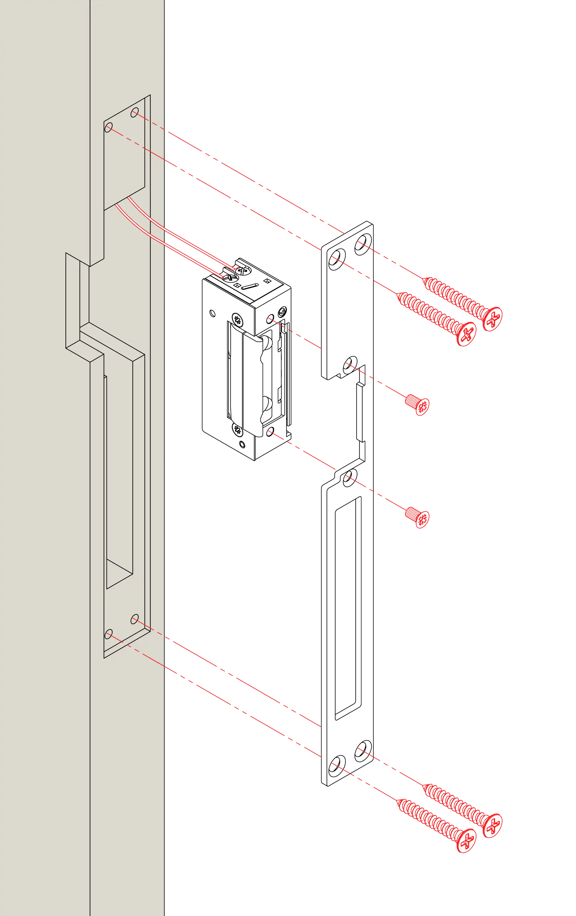 Installation without latch guide