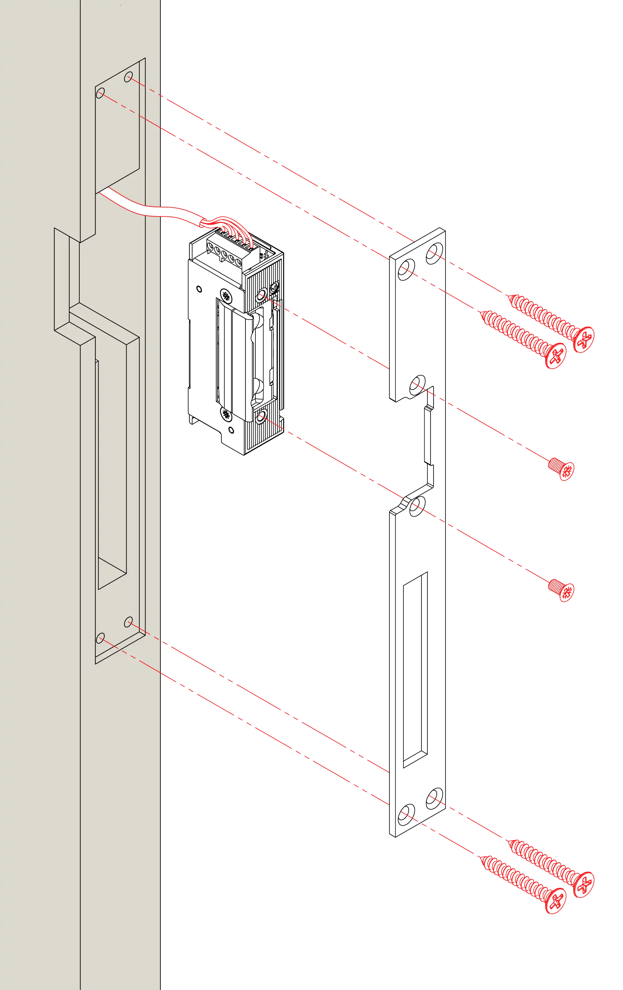 Installation without latch guide