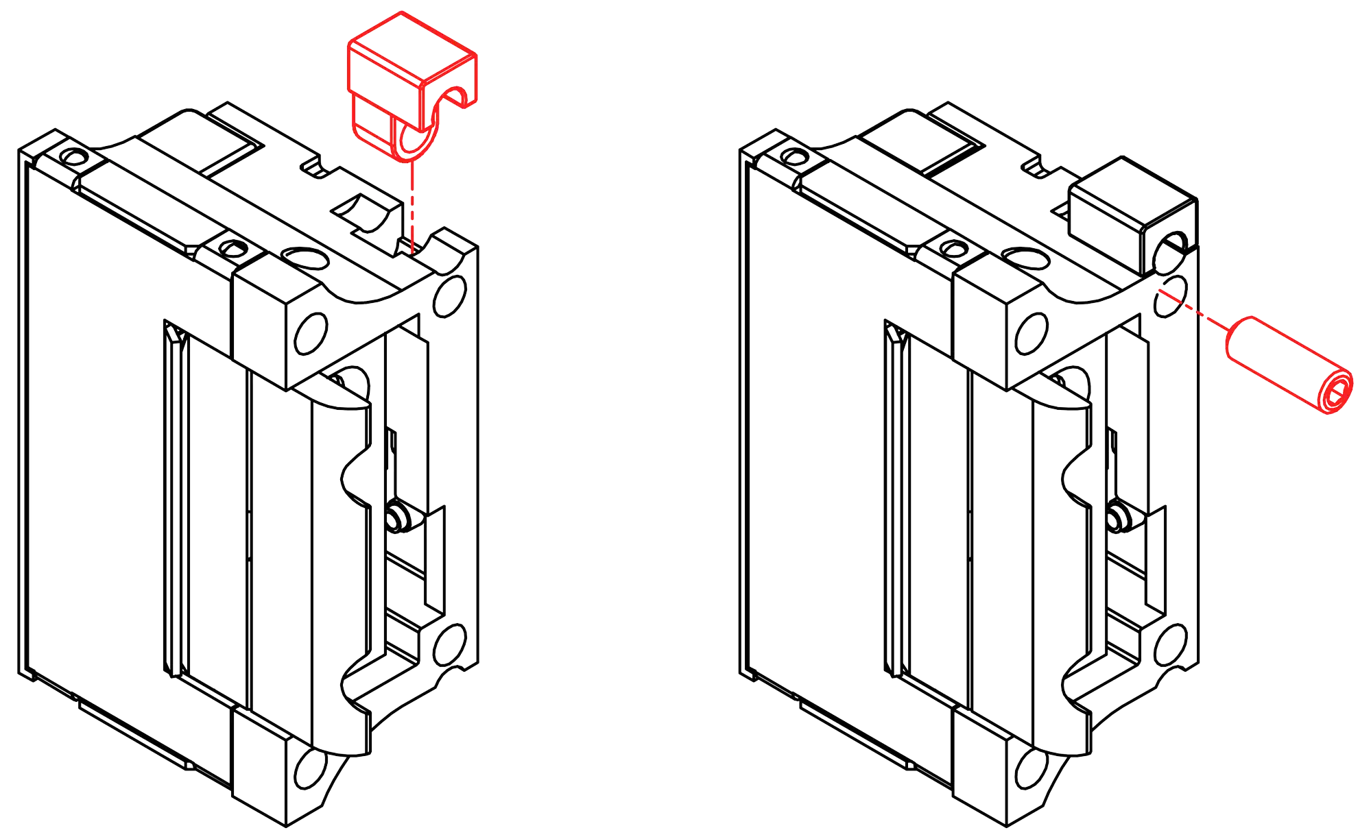 Installation with the latch guide