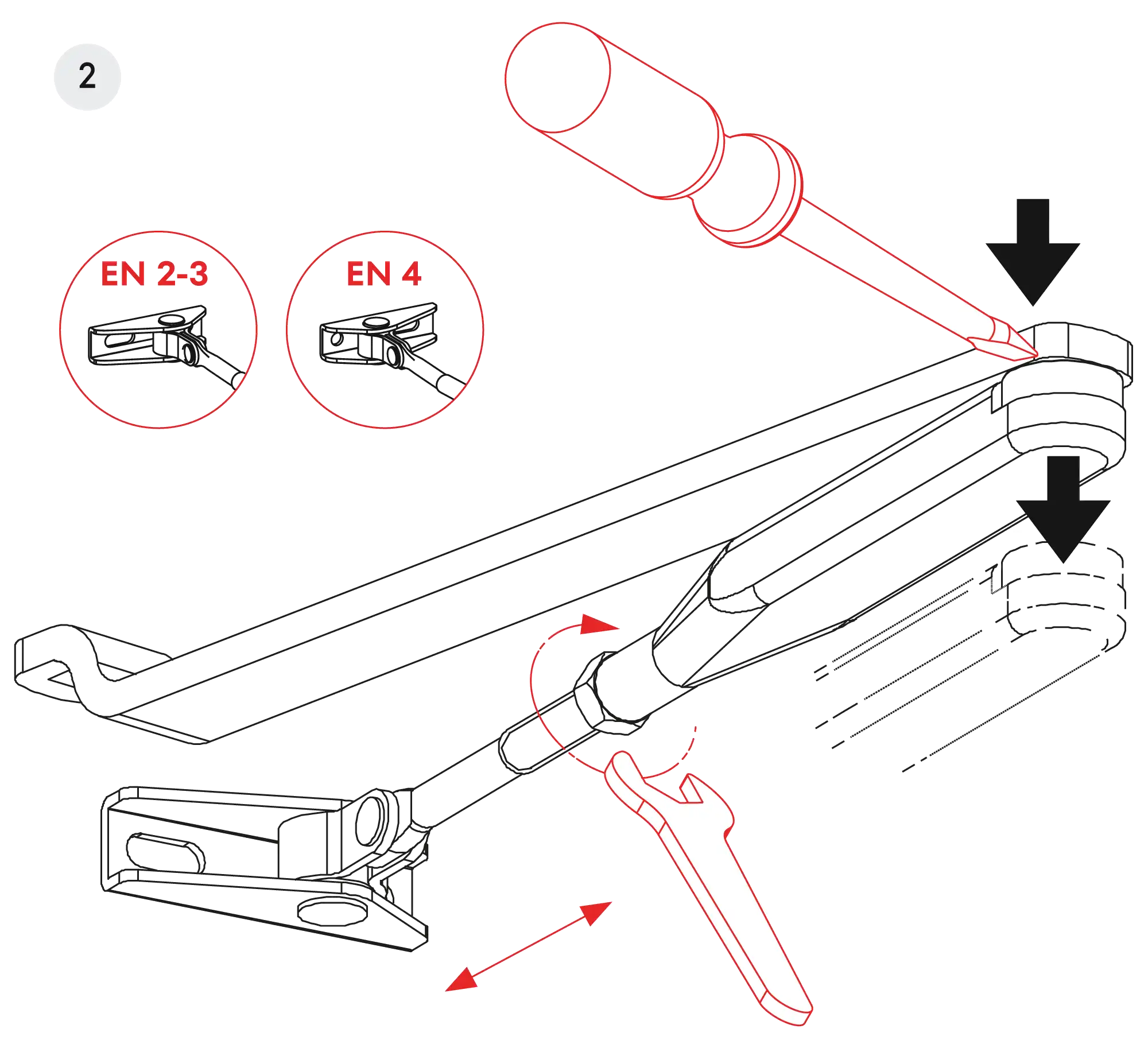 Installation inverted assembly on the opposite side to hinges DIN L