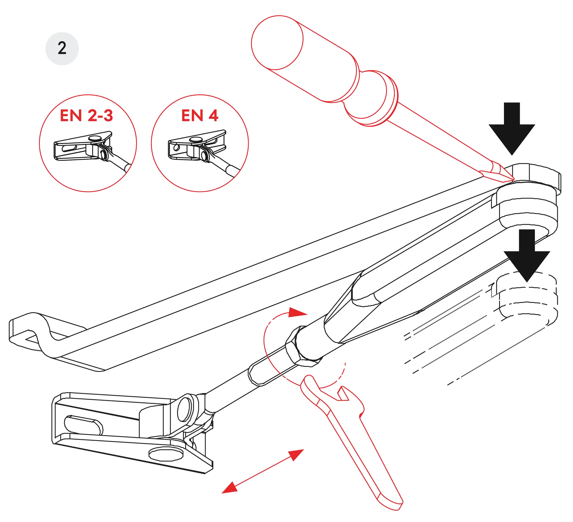 Installation inverted assembly on the opposite side to hinges DIN R