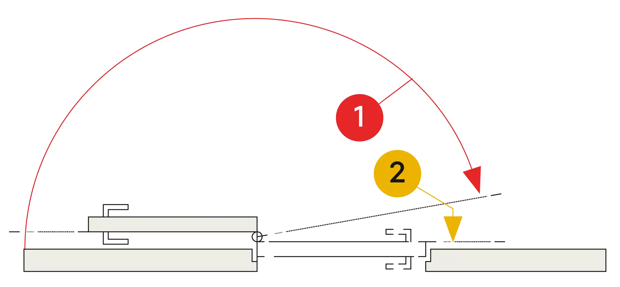 Installation inverted assembly on the opposite side to hinges DIN R