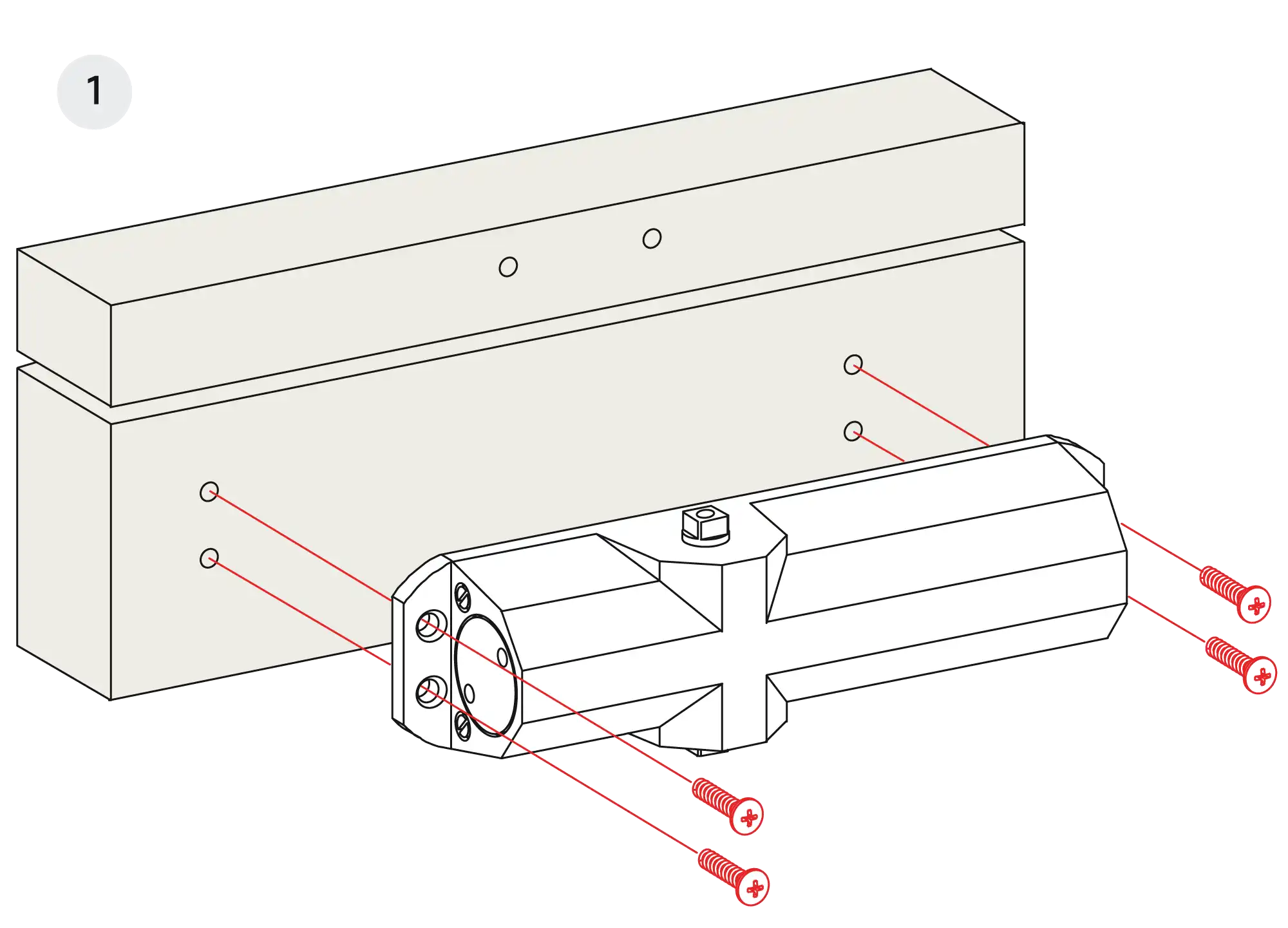 Installation normal mounting left hinge DIN L