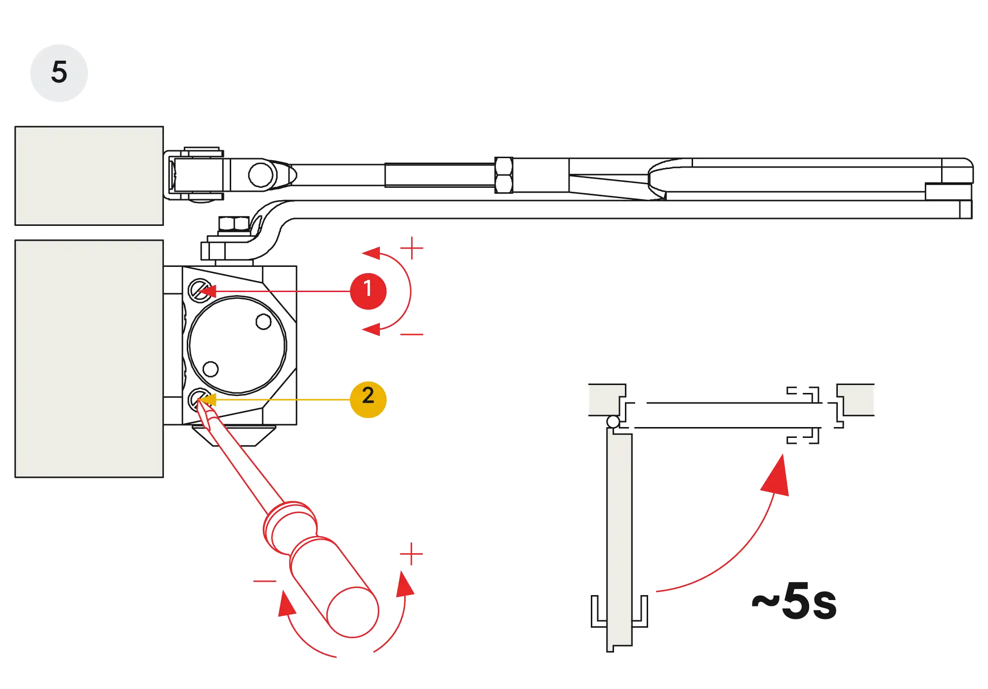 Installation normal mounting left hinge DIN L