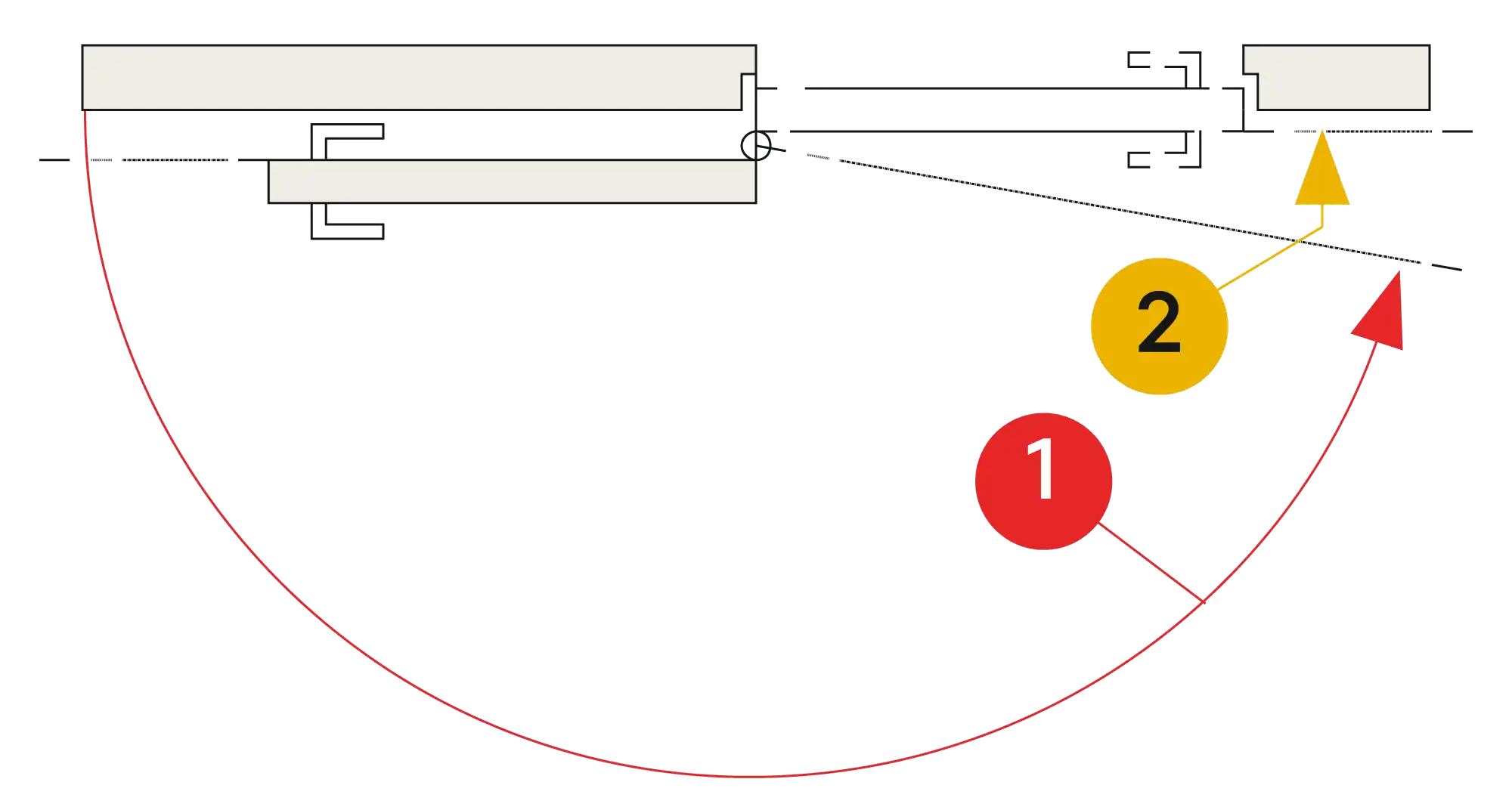Installation normal mounting left hinge DIN L