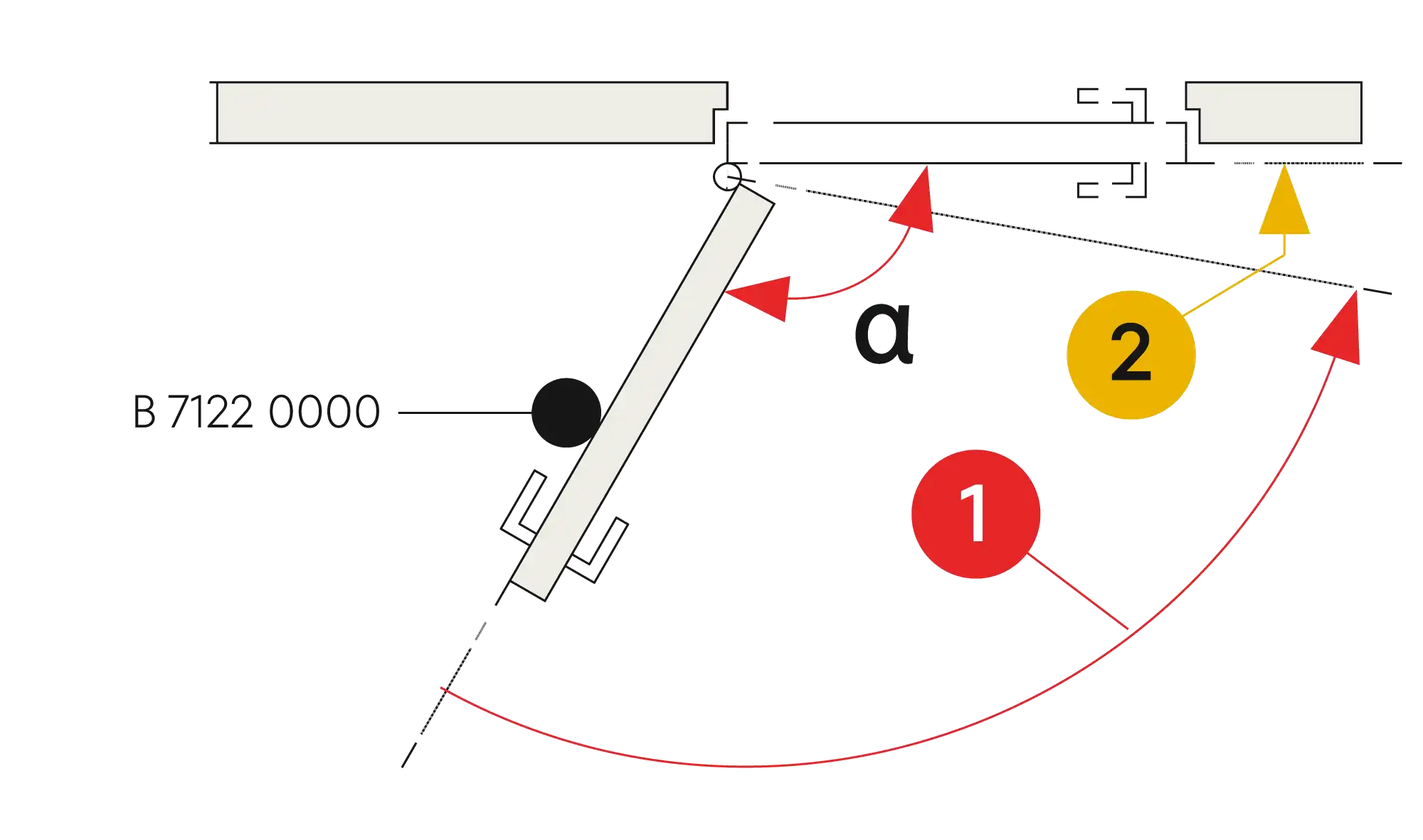 Installation normal mounting left hinge DIN L