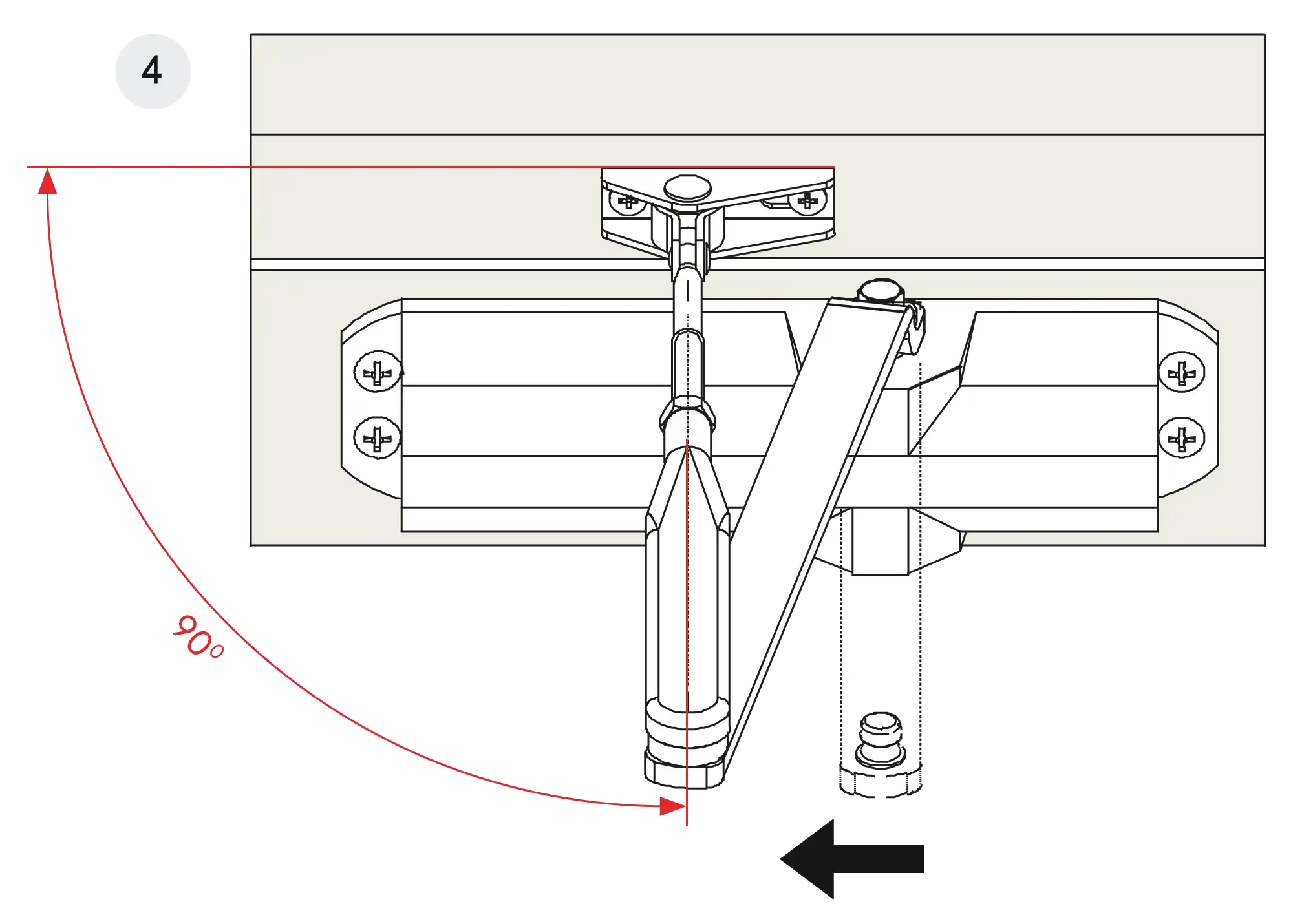 Installation normal mounting right hinge DIN R
