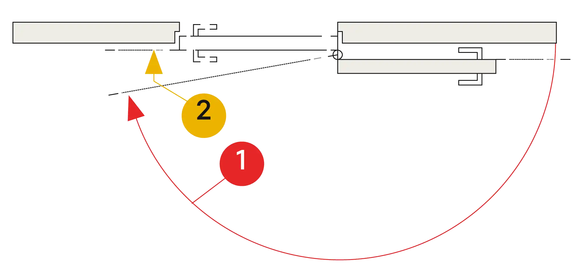 Installation normal mounting right hinge DIN R