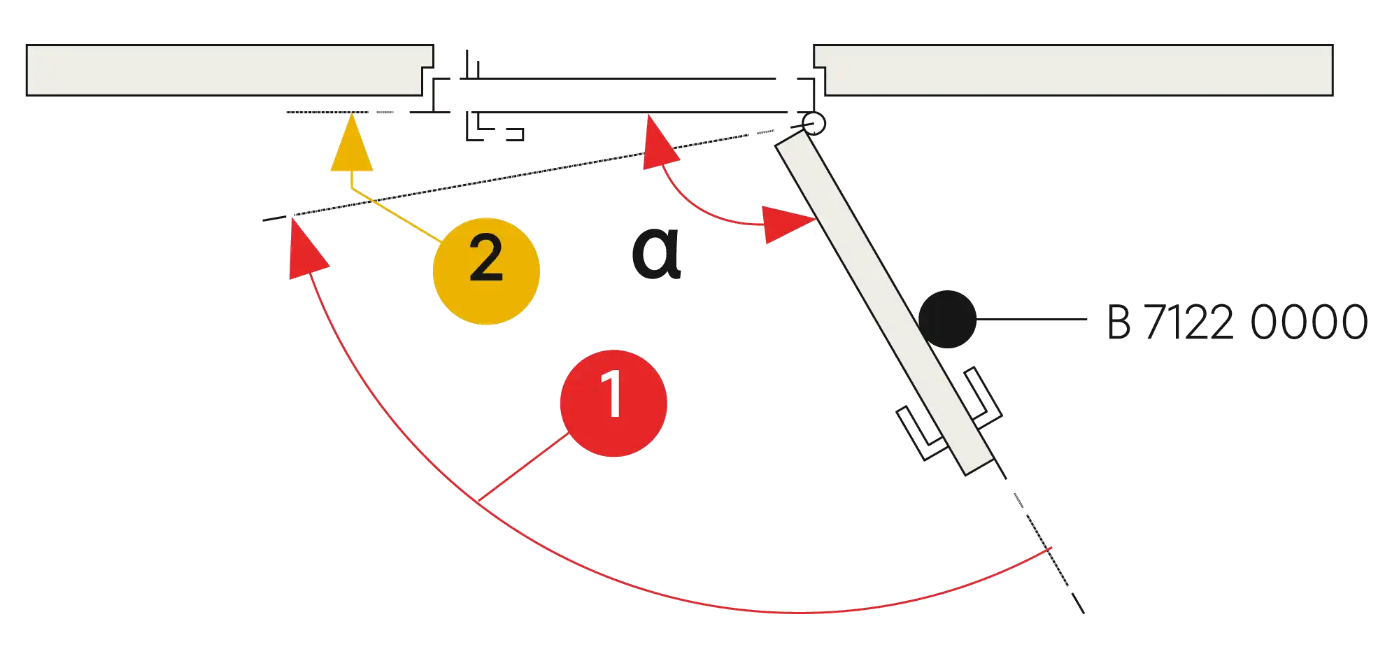 Installation normal mounting right hinge DIN R