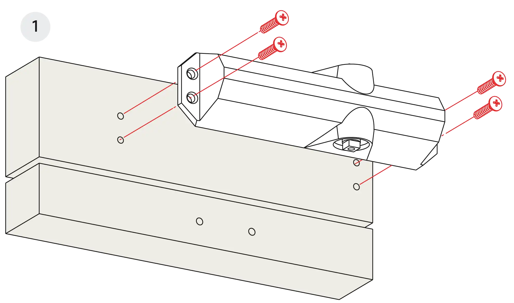 Installation inverted assembly on the opposite side to hinges DIN L (Arm with retention)