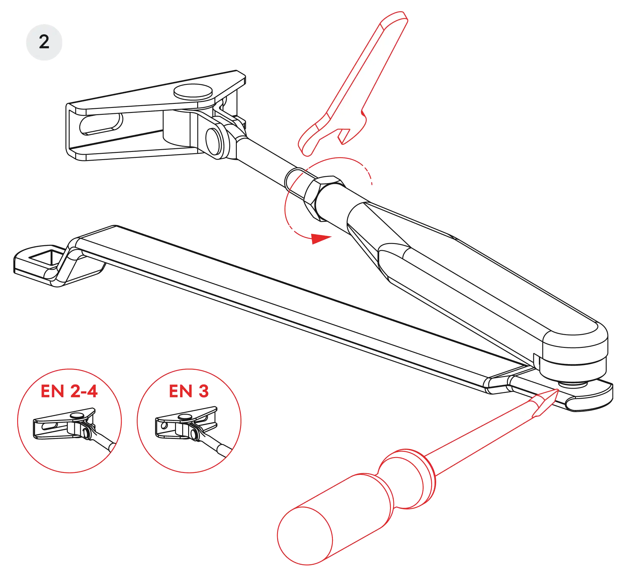 Installation inverted assembly on the opposite side to hinges DIN L