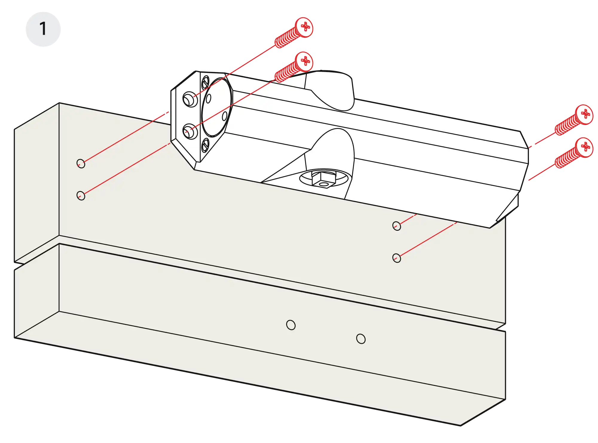 Installation inverted assembly on the opposite side to hinges DIN R (Arm with retention)
