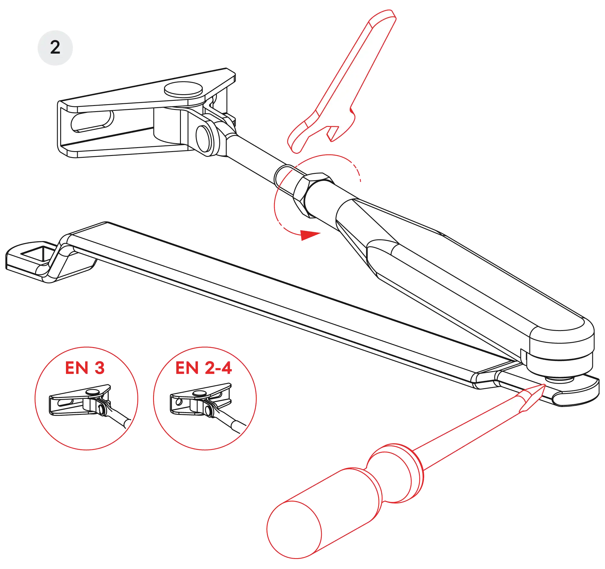 Installation inverted assembly on the opposite side to hinges DIN R