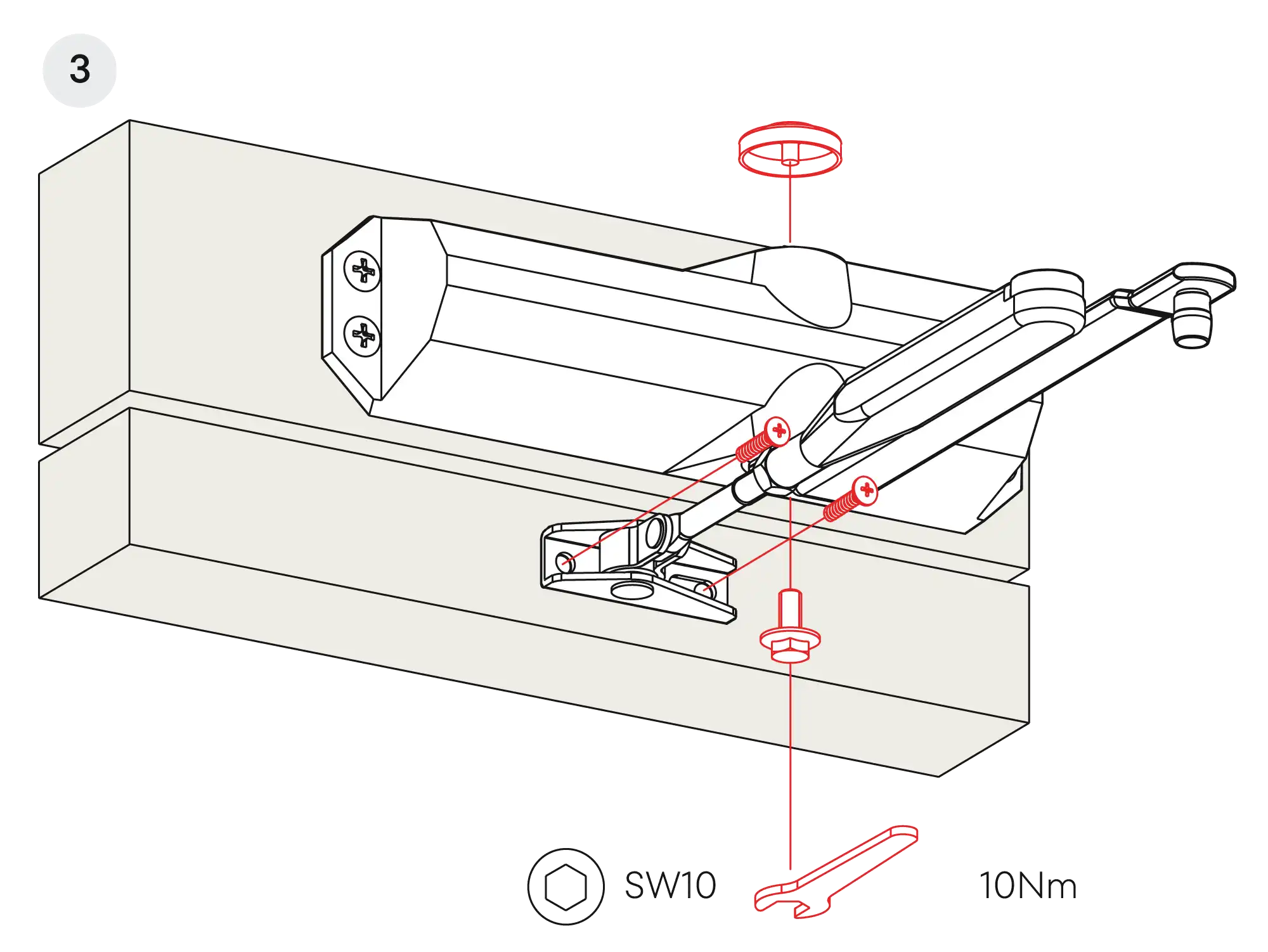 Installation inverted assembly on the opposite side to hinges DIN R