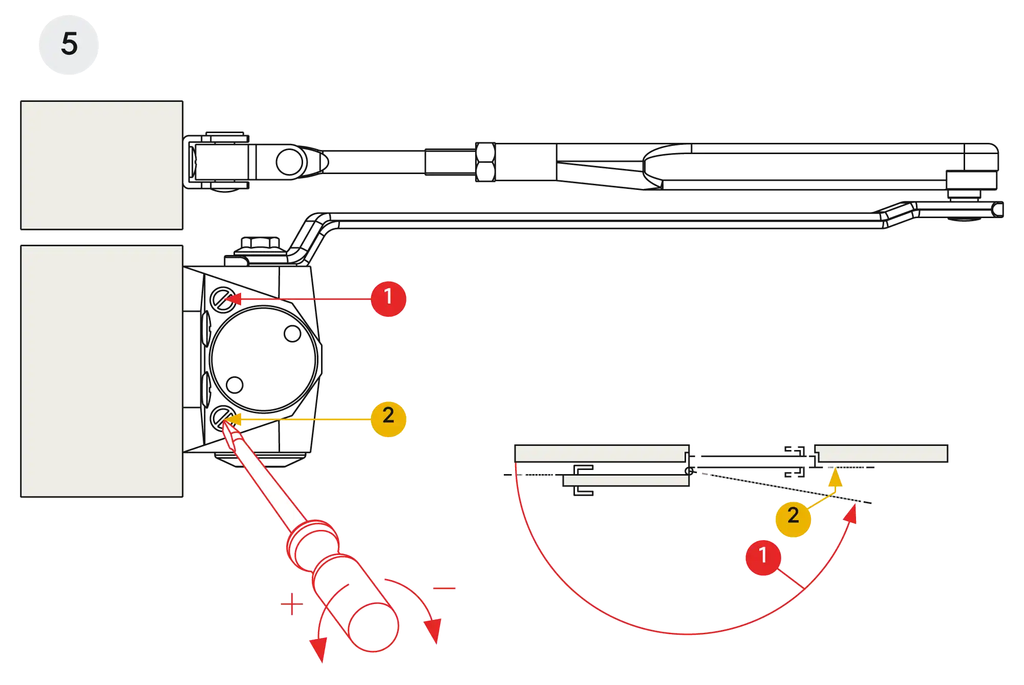 Installation normal mounting left hinge DIN L