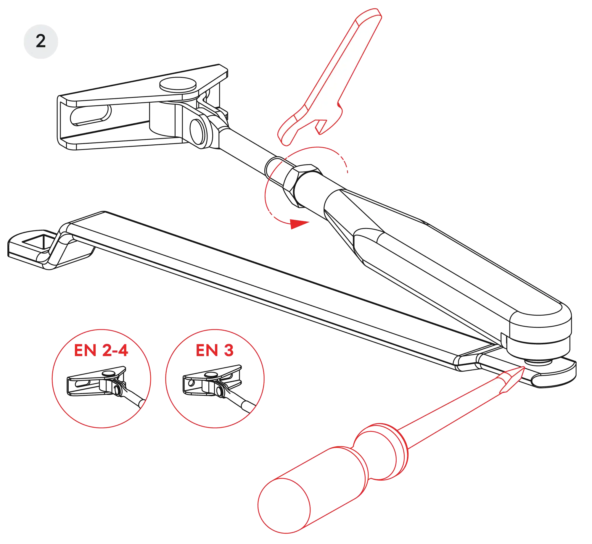Installation normal mounting right hinge DIN R