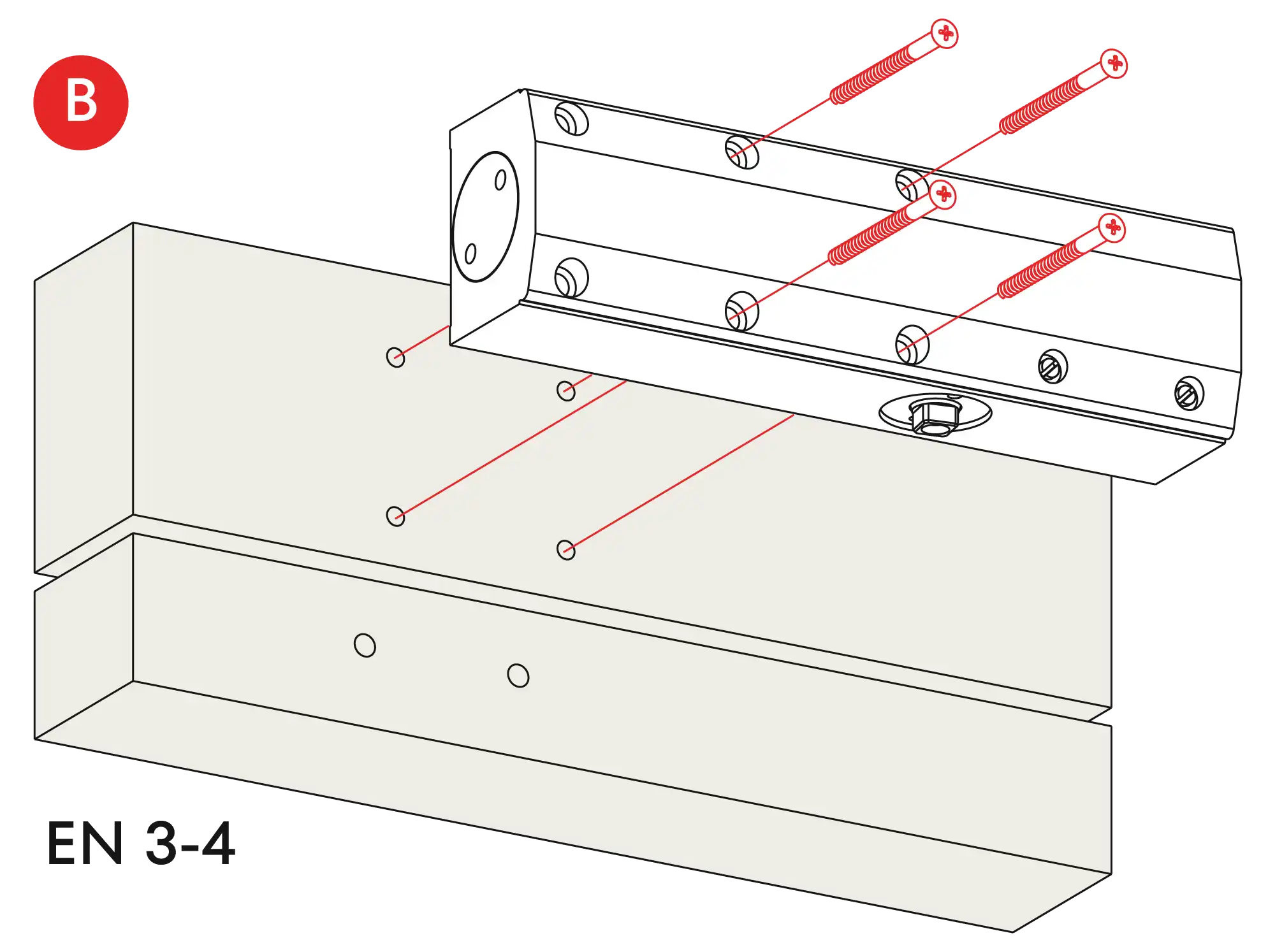 Installation inverted assembly on the opposite side to hinges DIN L