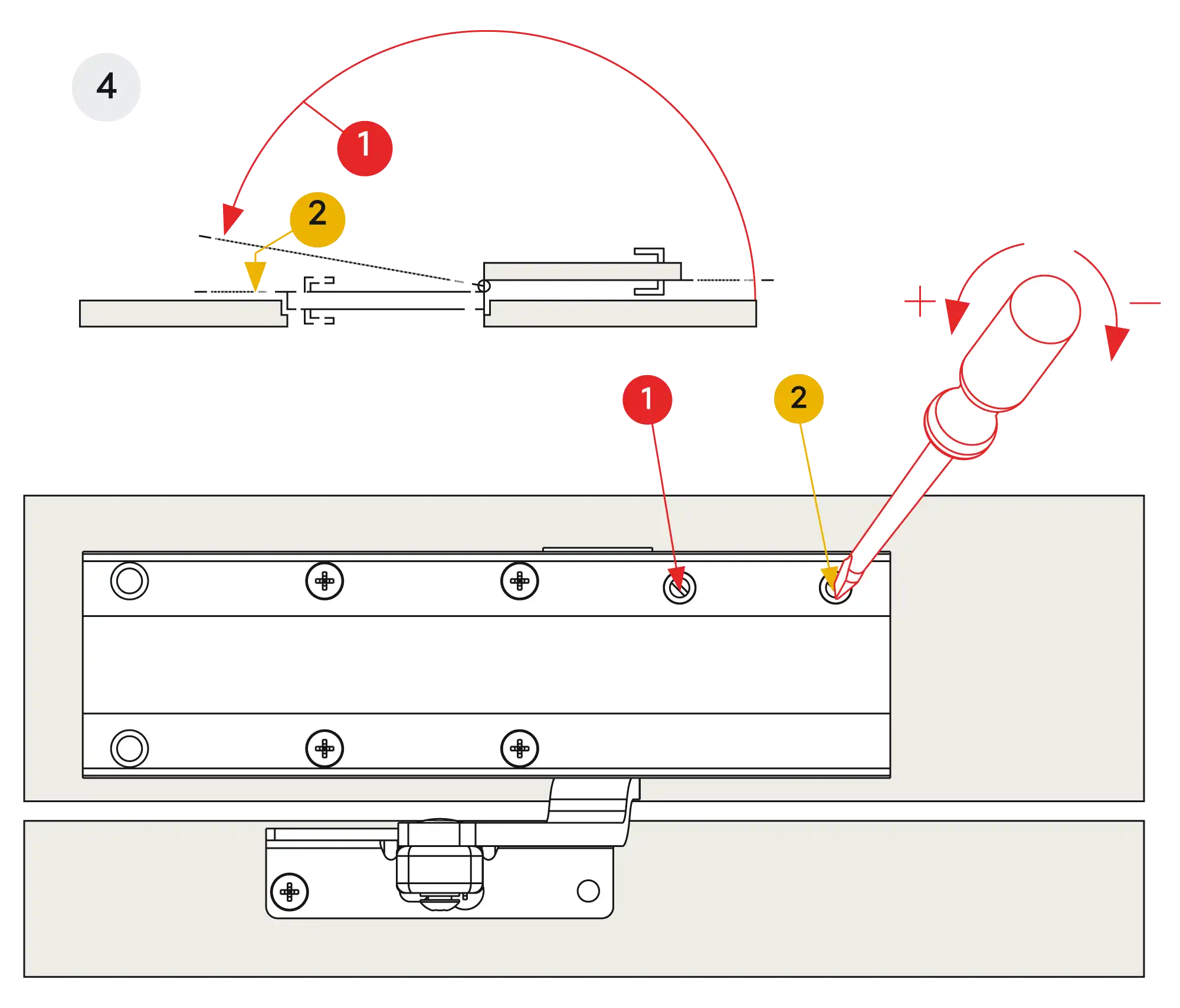 Installation inverted assembly on the opposite side to hinges DIN L