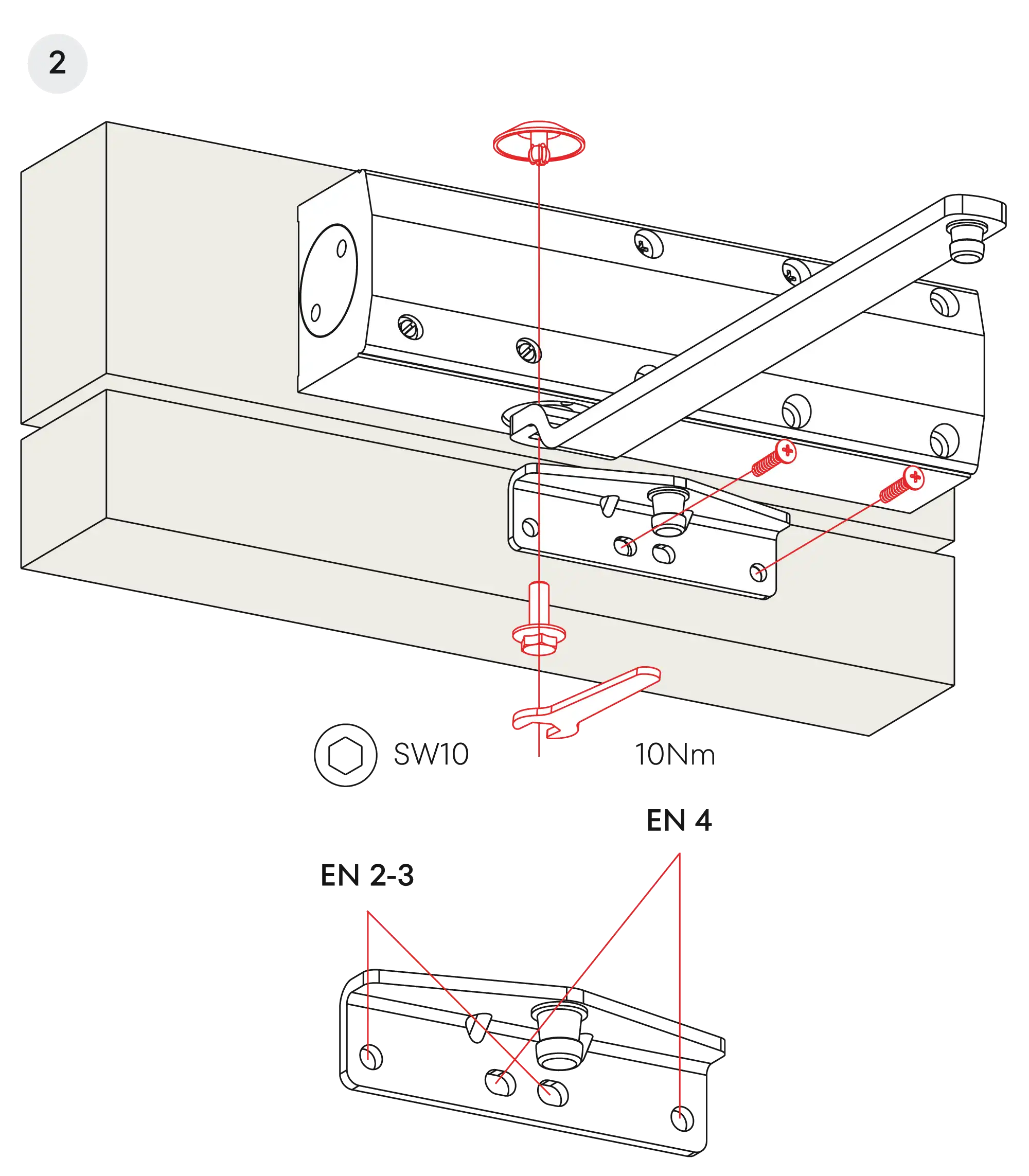 Installation inverted assembly on the opposite side to hinges DIN R