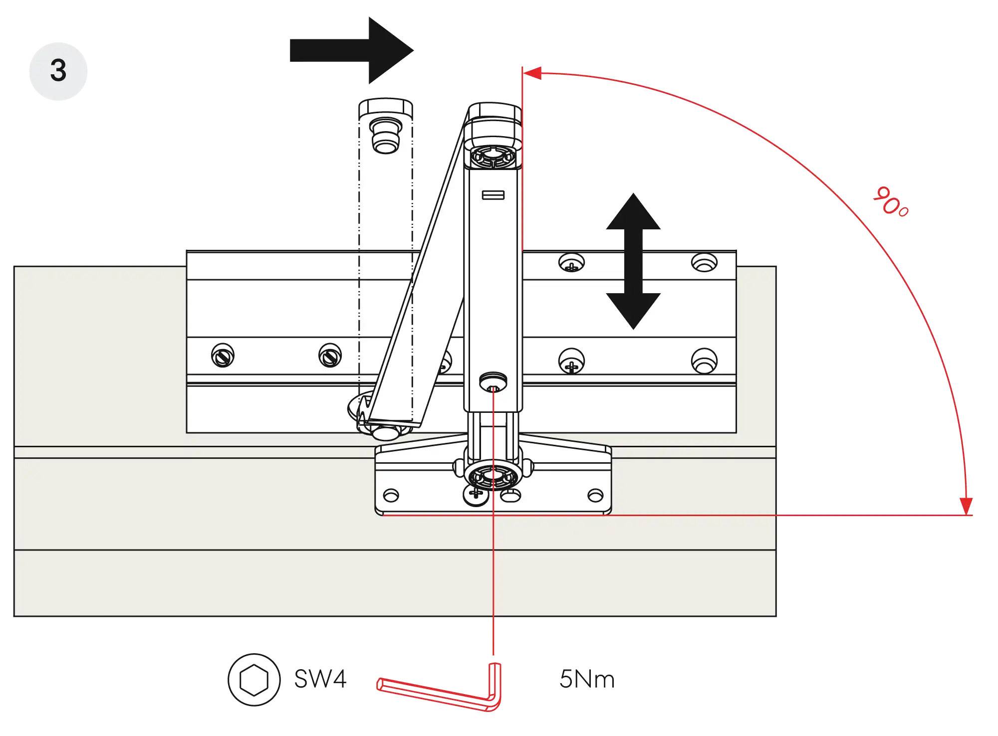 Installation inverted assembly on the opposite side to hinges DIN R