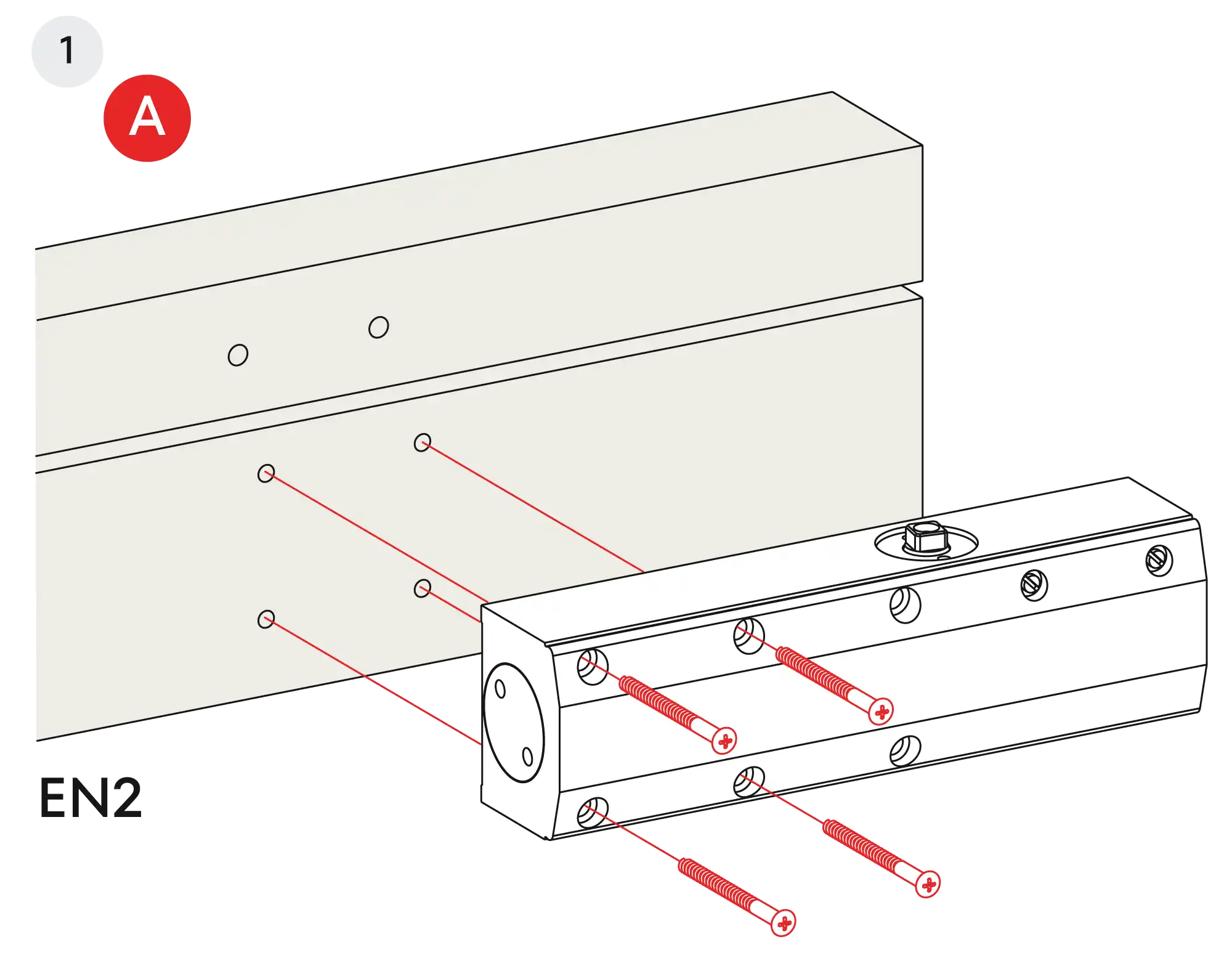 Installation normal mounting right hinge DIN R