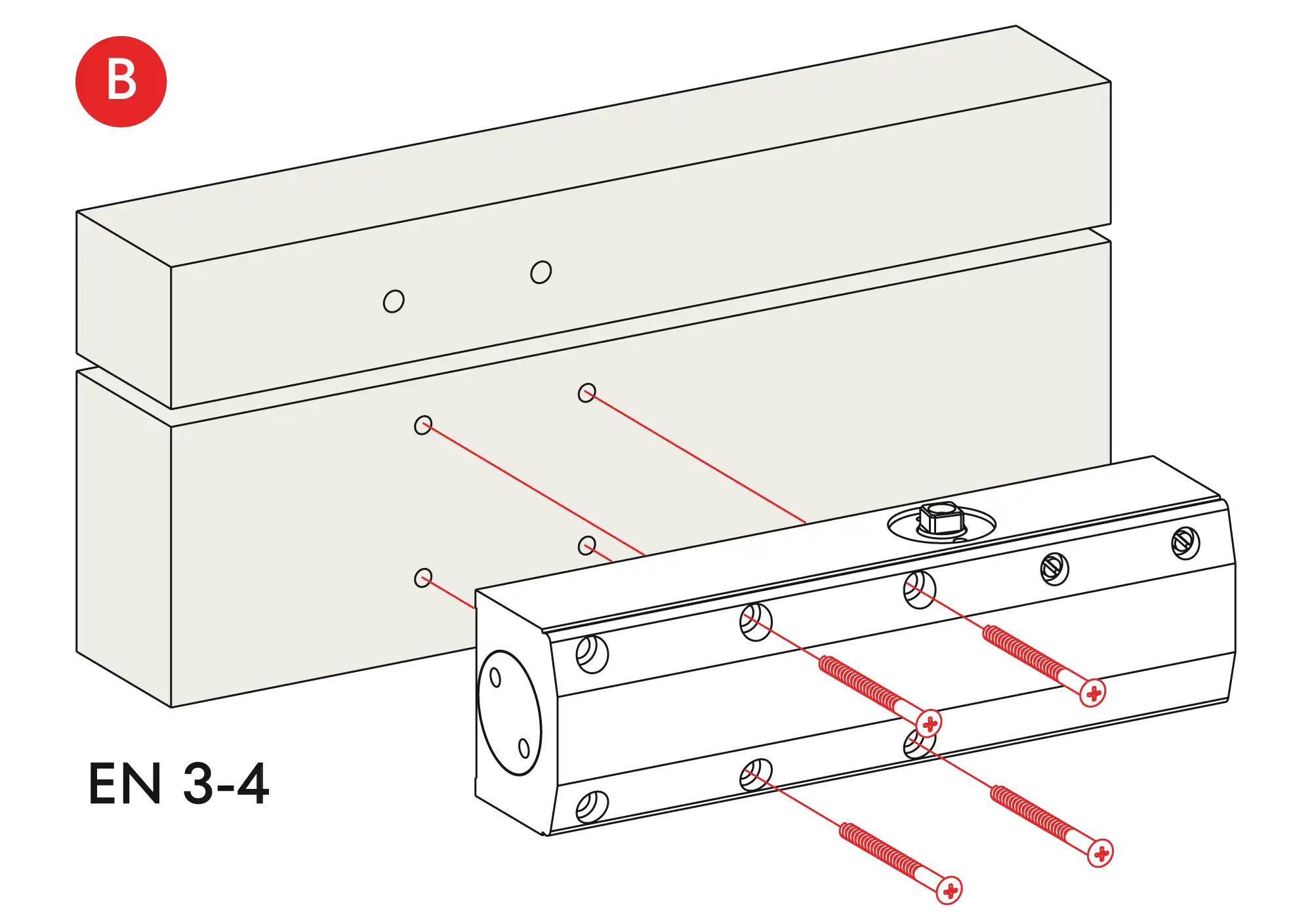 Installation normal mounting right hinge DIN R