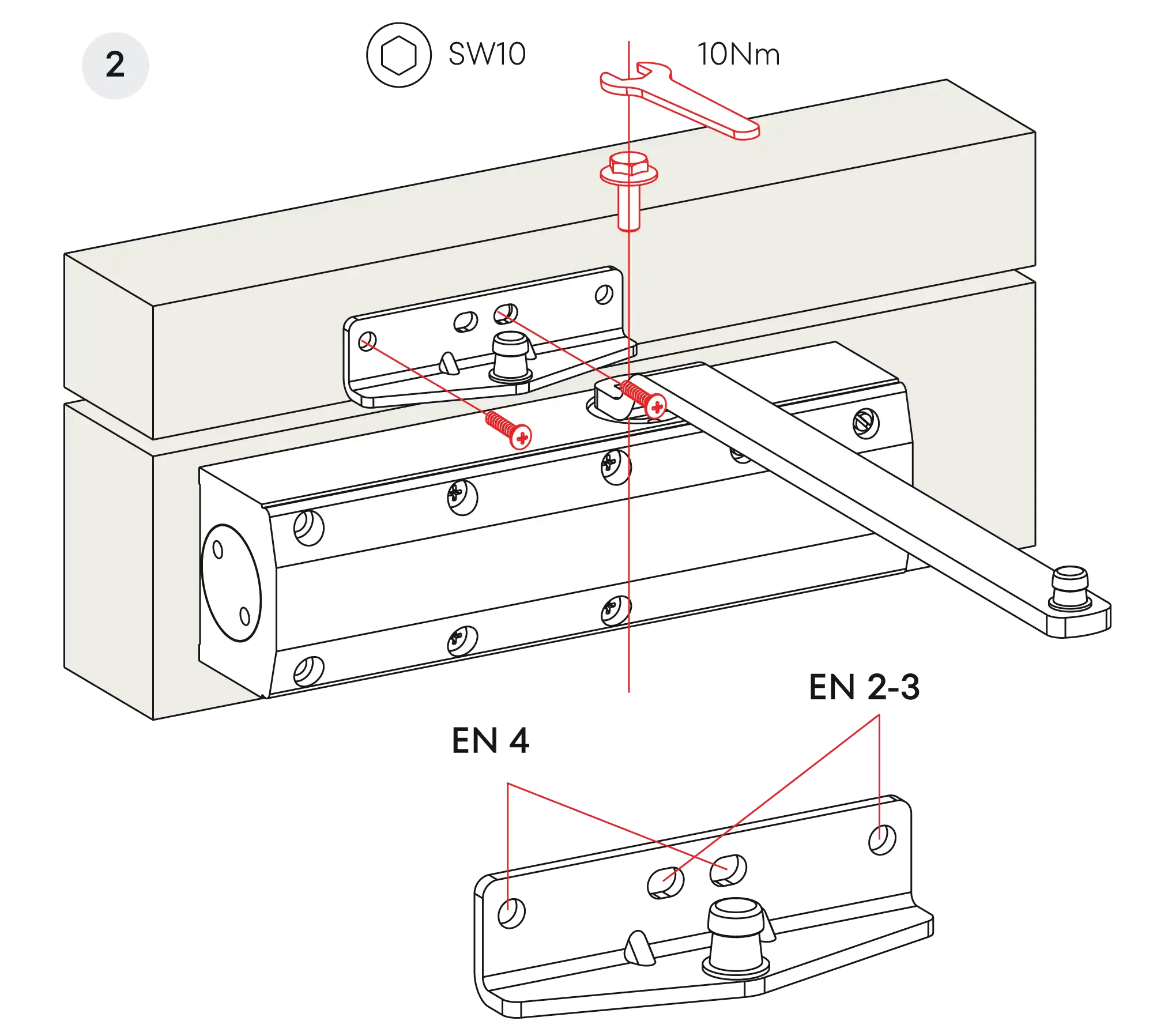 Installation normal mounting right hinge DIN R