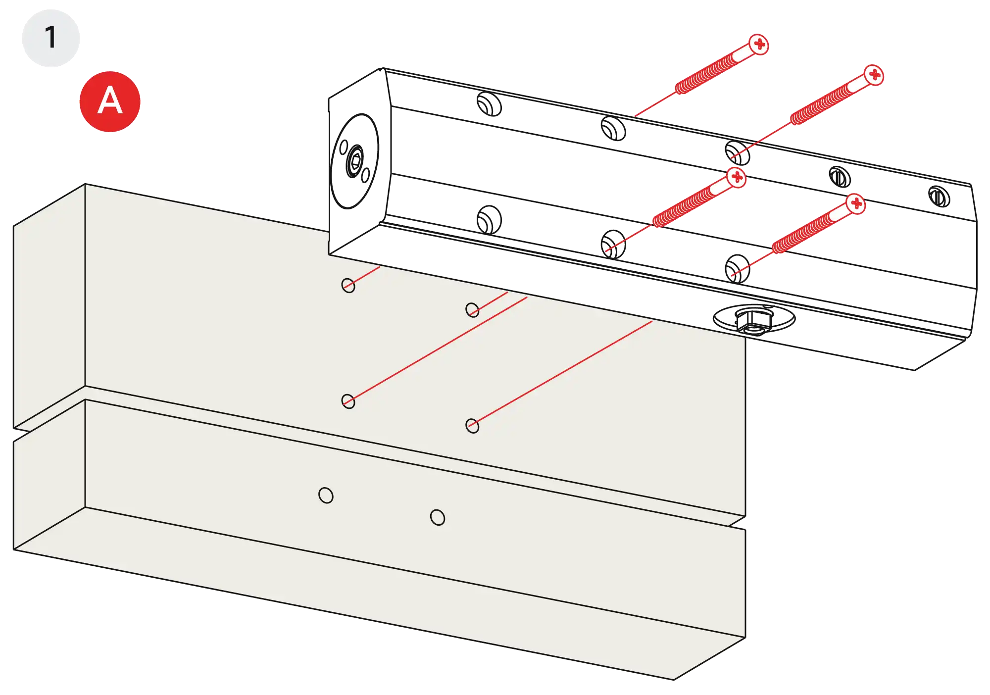 Installation inverted assembly on the opposite side to hinges DIN L