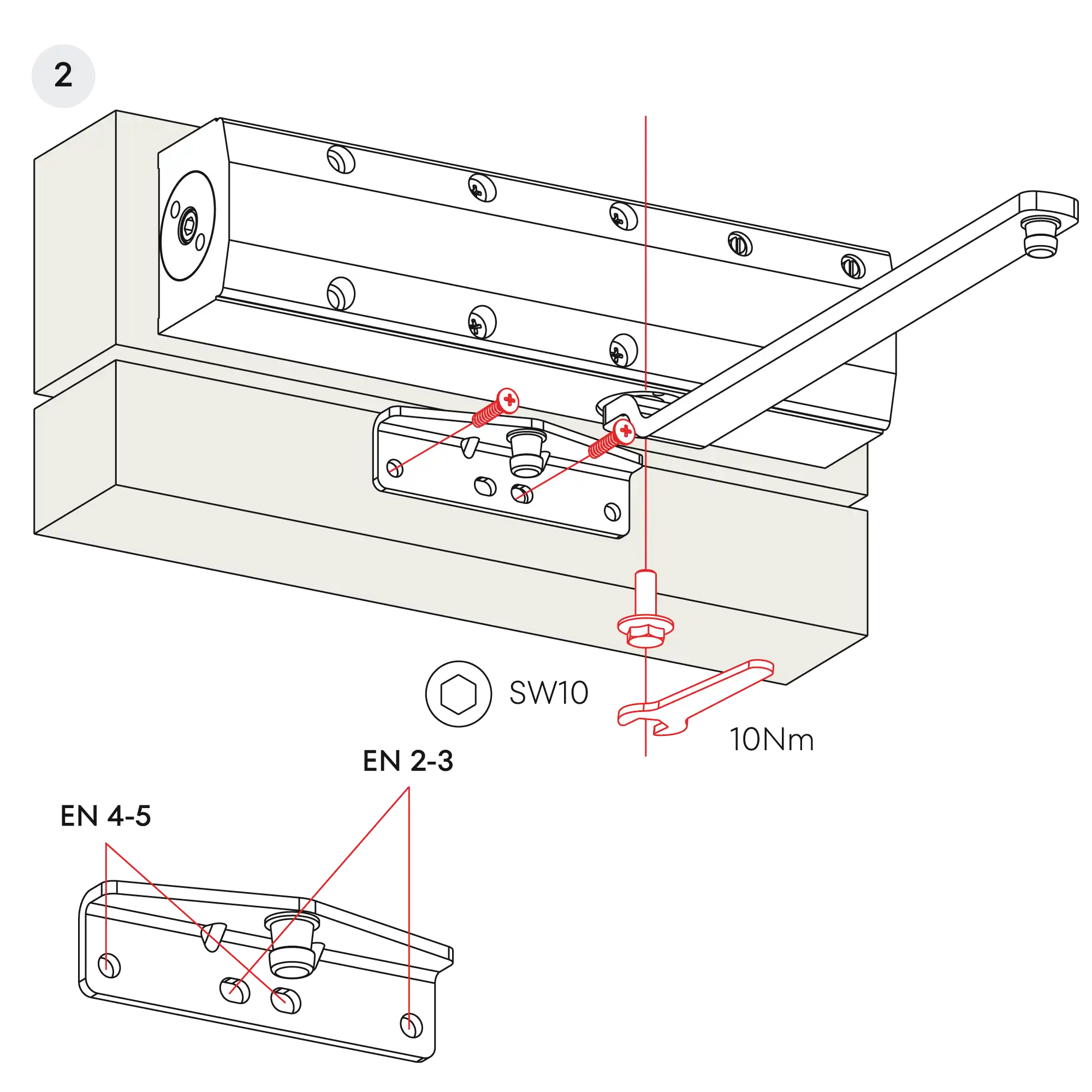 Installation inverted assembly on the opposite side to hinges DIN L