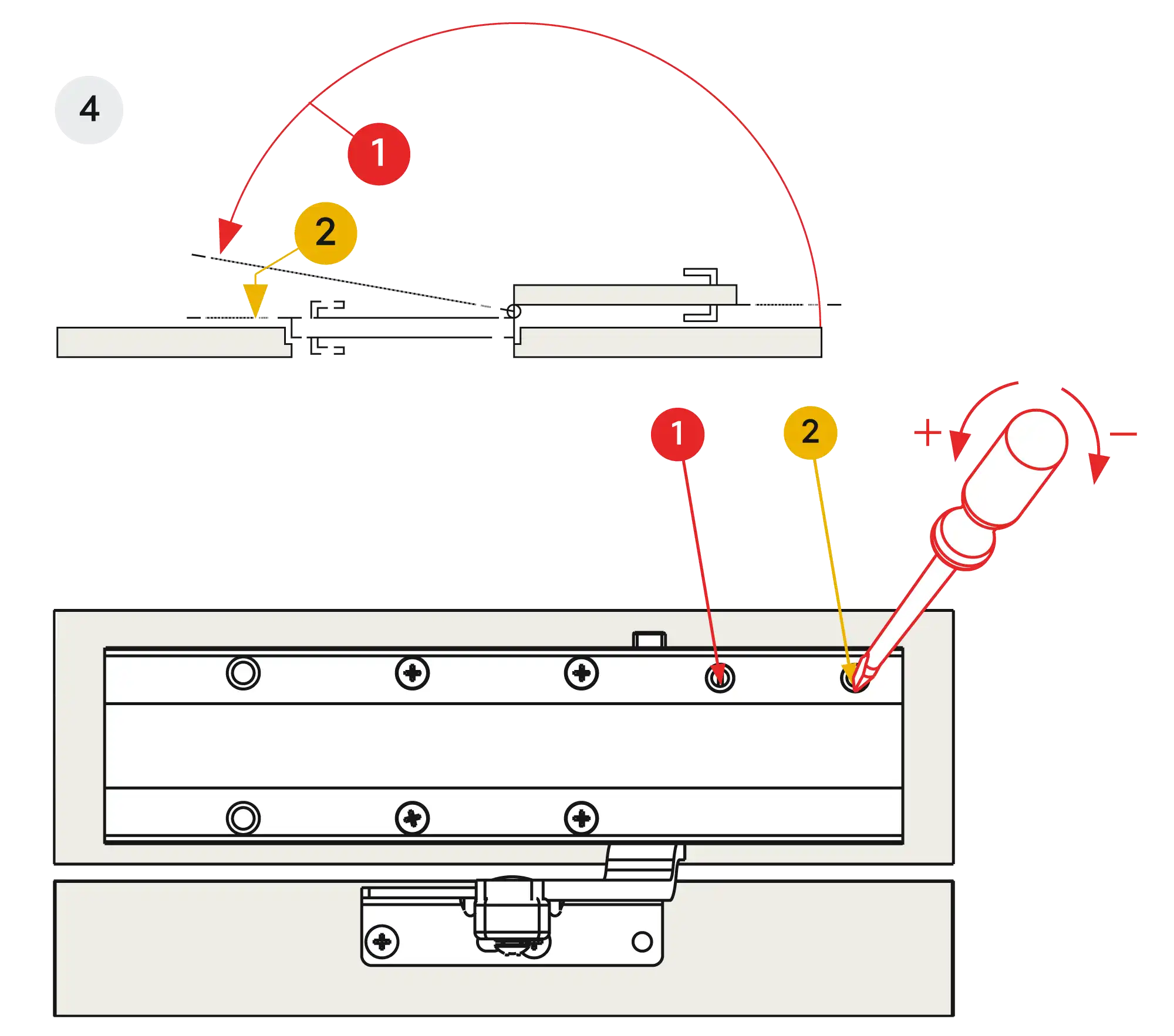 Installation inverted assembly on the opposite side to hinges DIN L