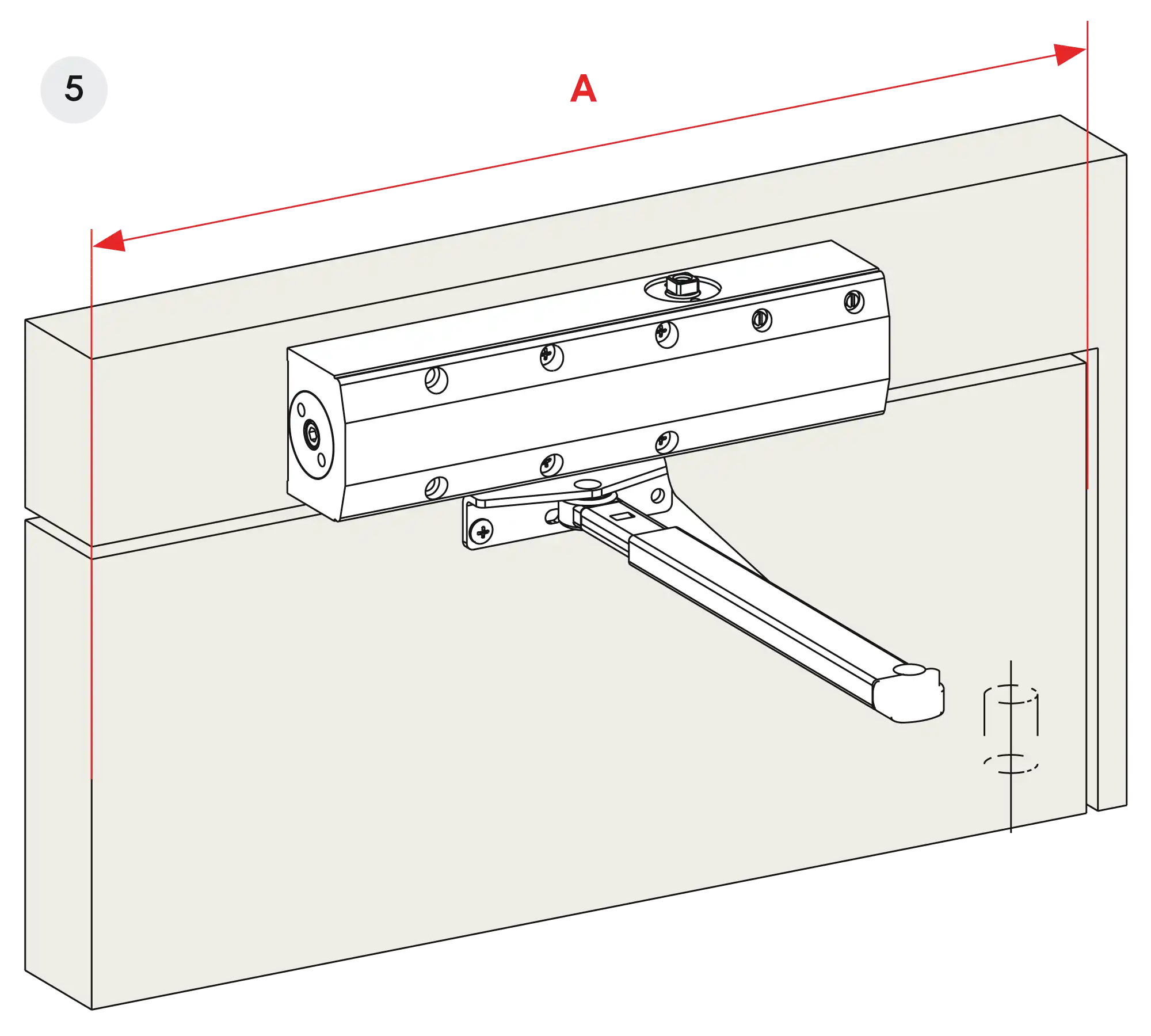 Installation inverted assembly on the opposite side to hinges DIN L