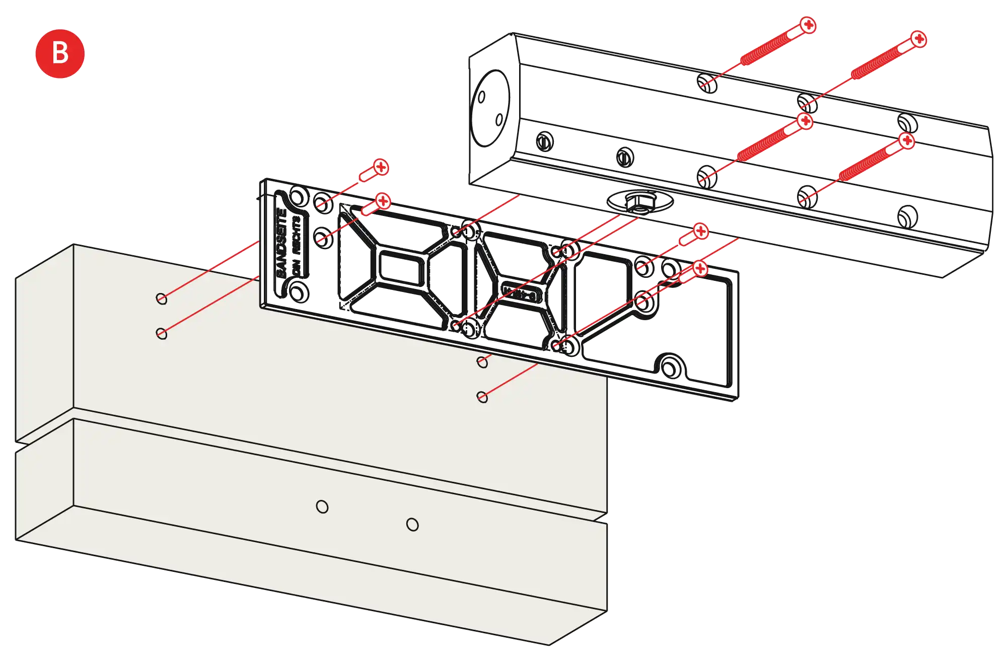 Installation inverted assembly on the opposite side to hinges DIN R