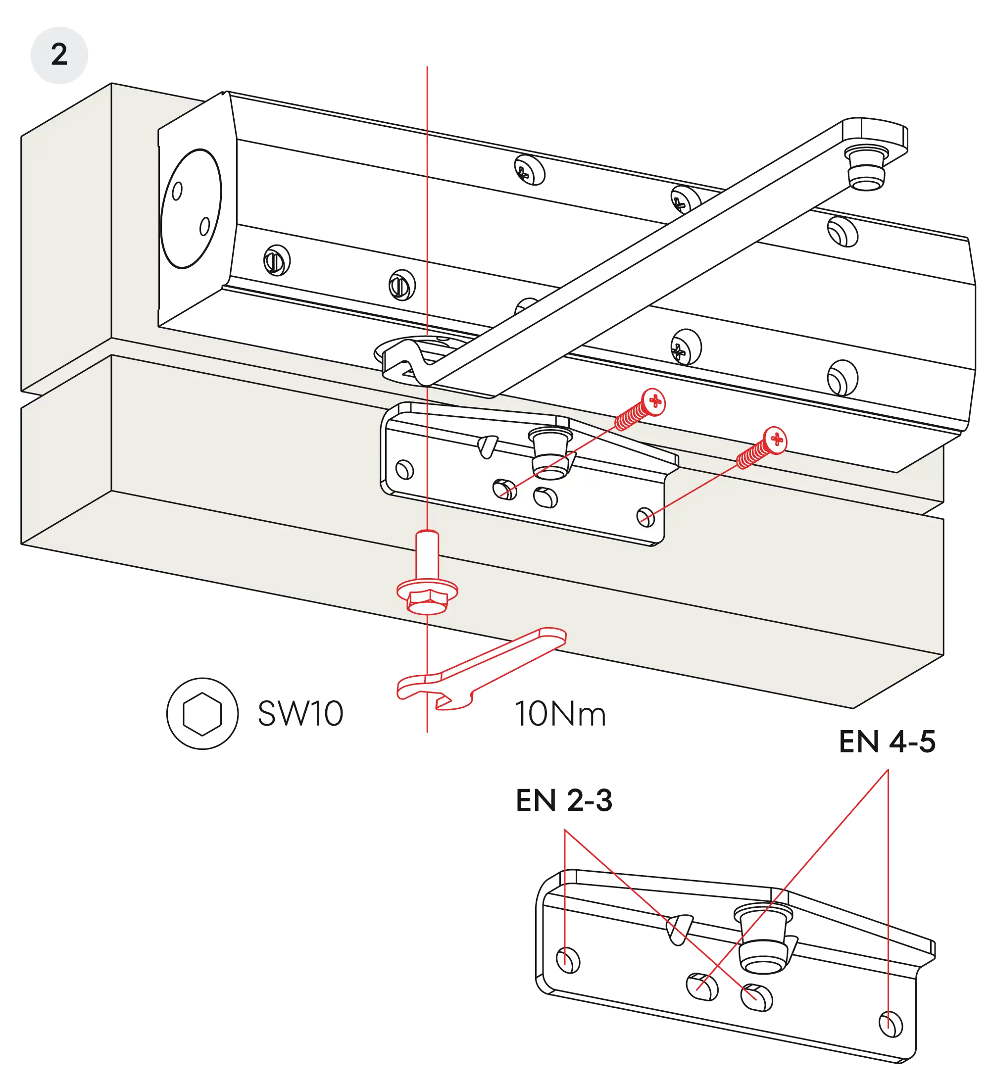 Installation inverted assembly on the opposite side to hinges DIN R