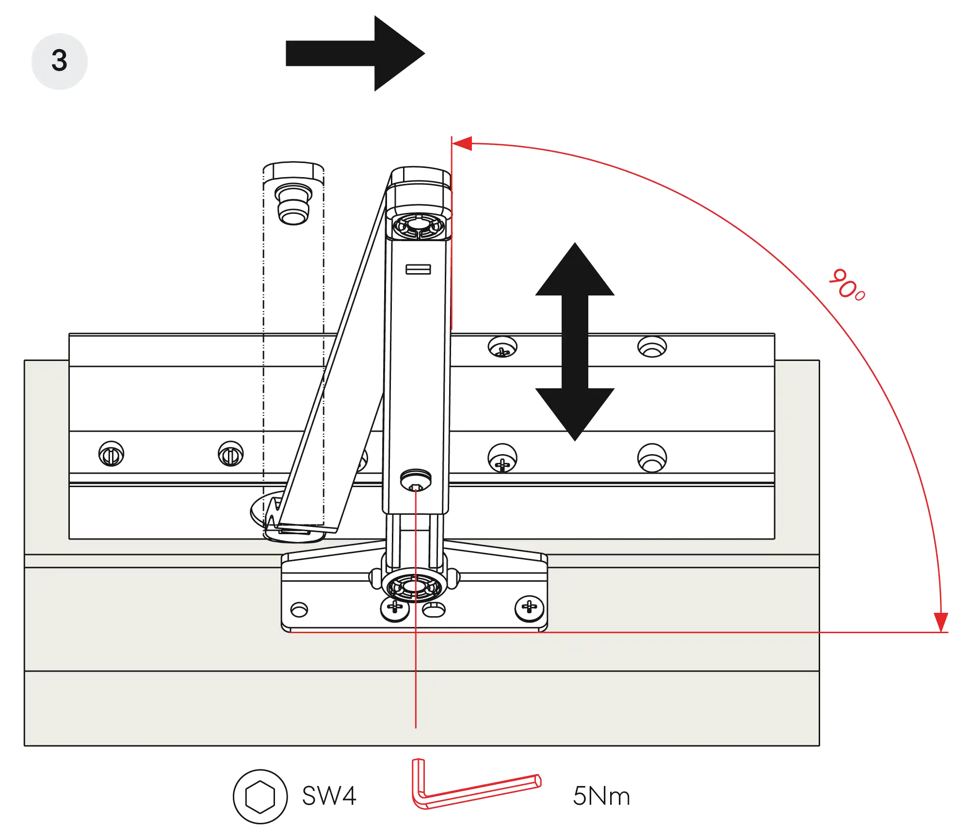 Installation inverted assembly on the opposite side to hinges DIN R