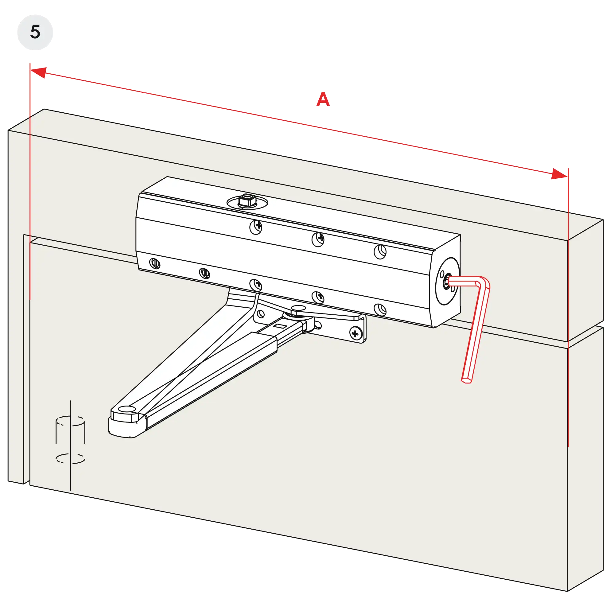 Installation inverted assembly on the opposite side to hinges DIN R