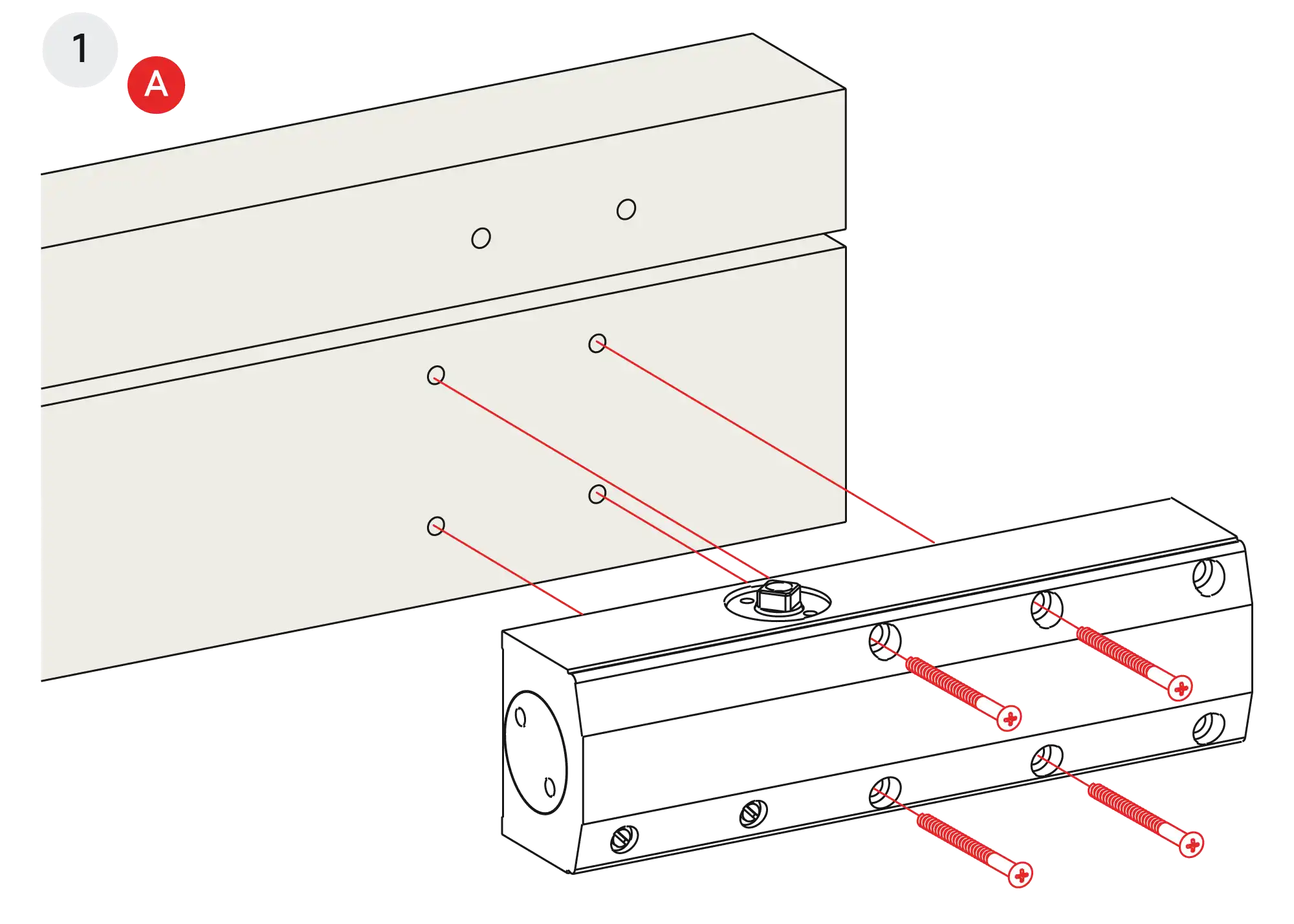 Installation normal mounting left hinge DIN L