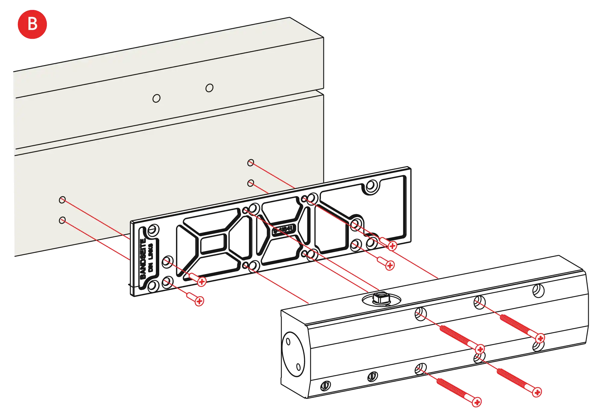 Installation normal mounting left hinge DIN L